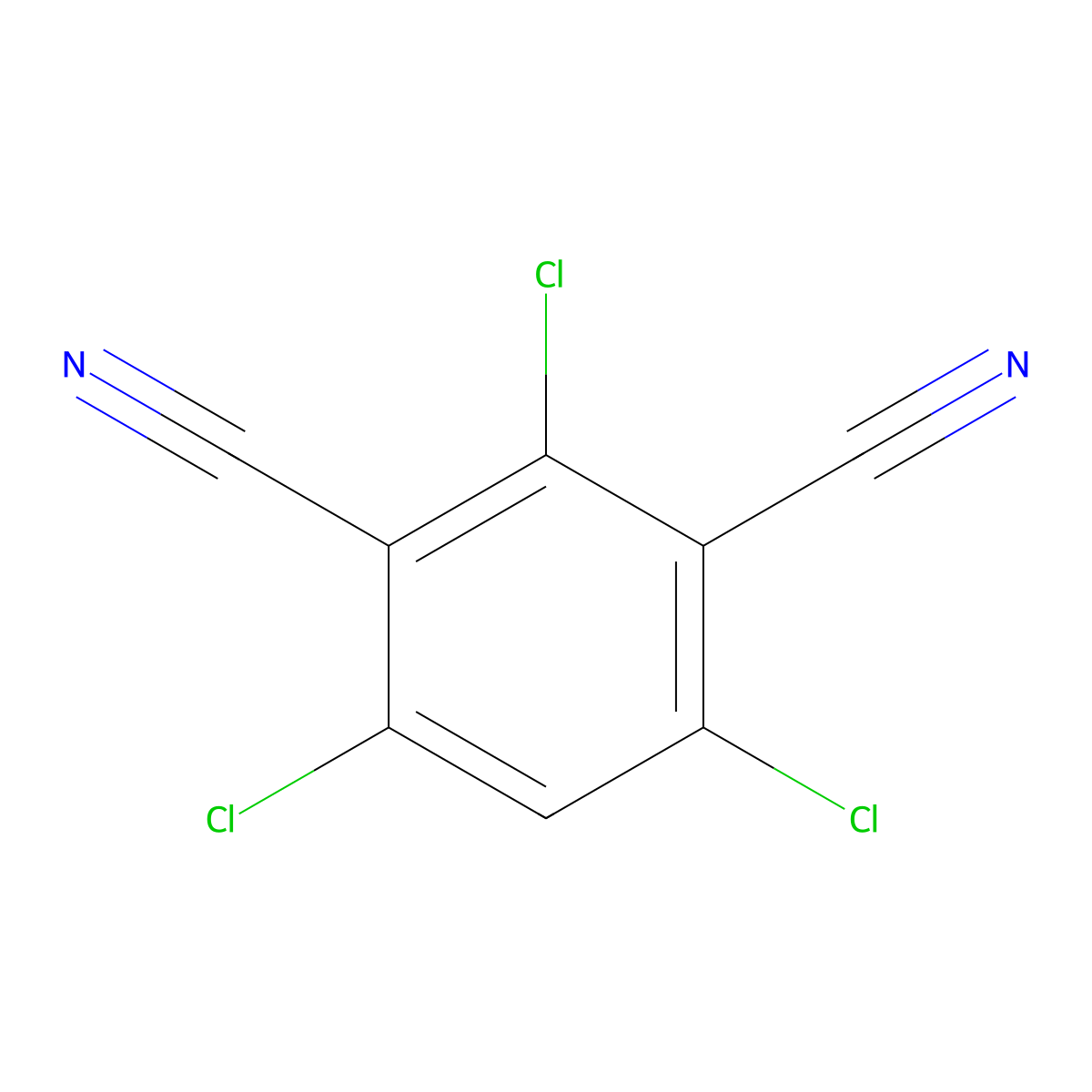 2,4,6-Trichloroisophthalonitrile molecular structure, CAS 19861-59-7