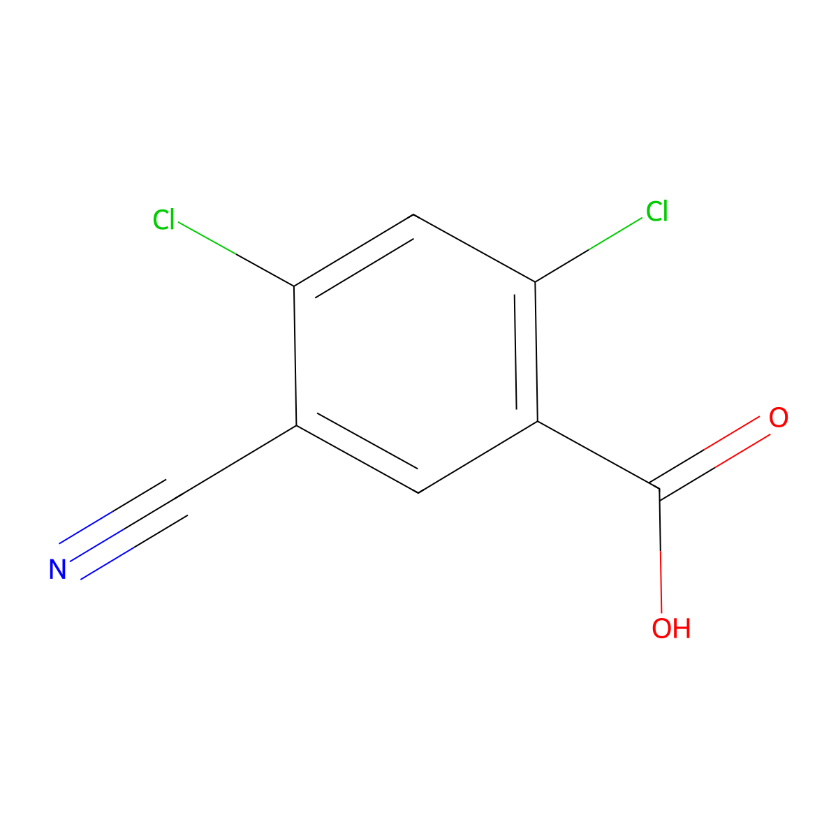 2,4-Dichloro-5-cyanobenzoic acid molecular structure, CAS 19861-64-4
