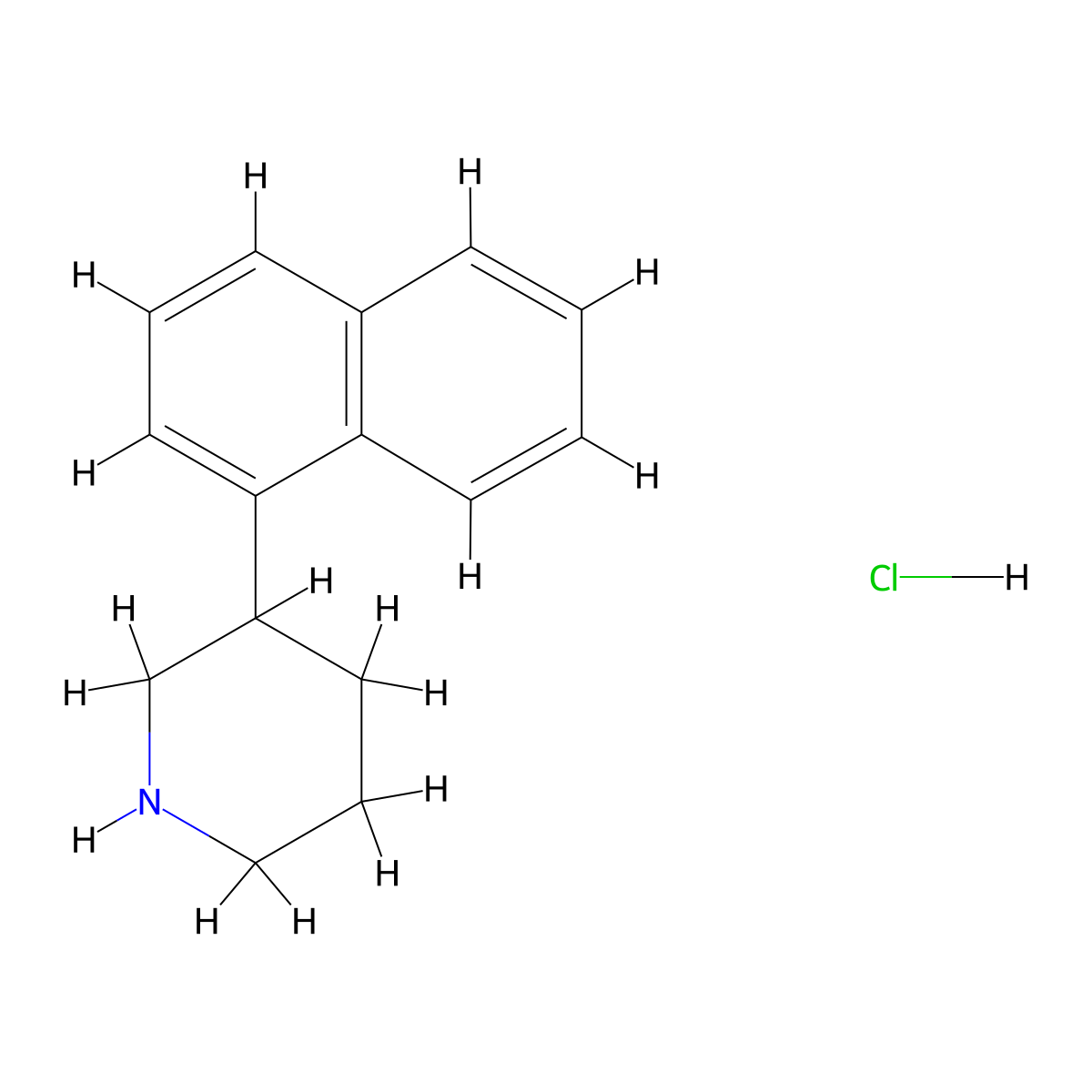 3-(1-Naphthyl)piperidine hydrochloride molecular structure, CAS 19862-53-4