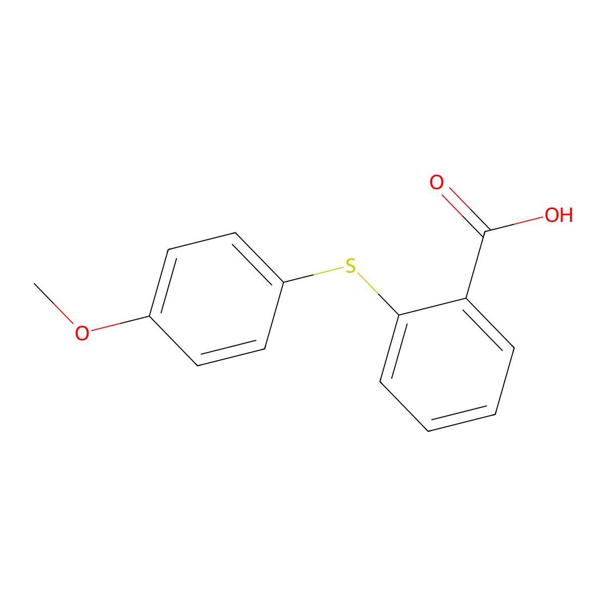 2-(4-Methoxyphenylthio)benzoic acid molecular structure, CAS 19862-91-0