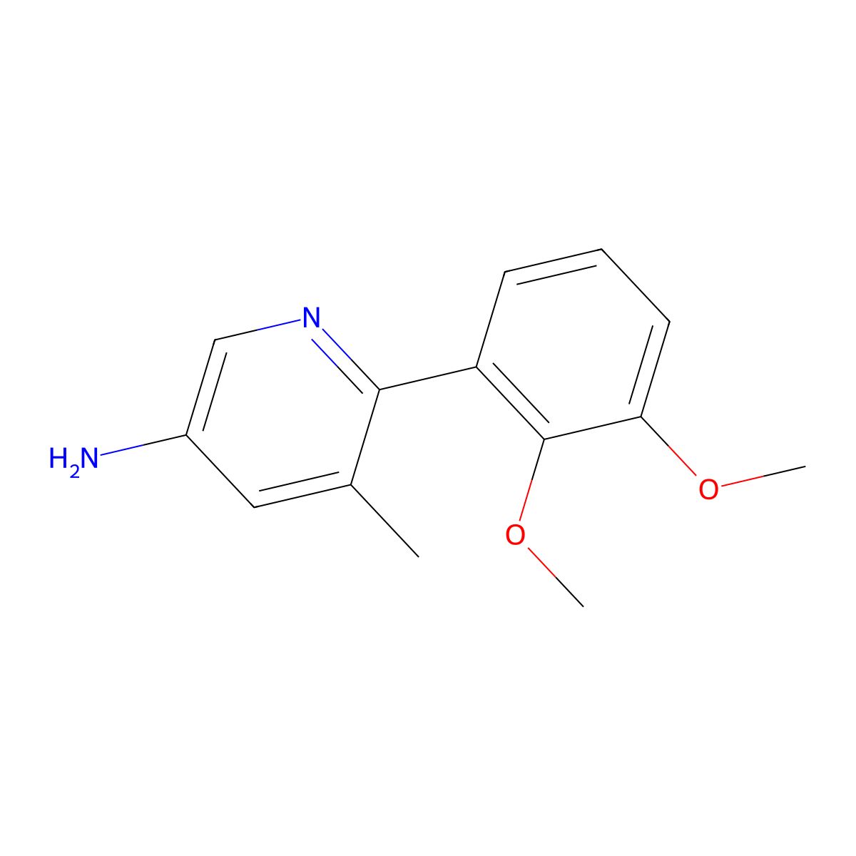 6-(2,3-Dimethoxyphenyl)-5-methyl-3-pyridinamine molecular structure, CAS 1986223-49-7