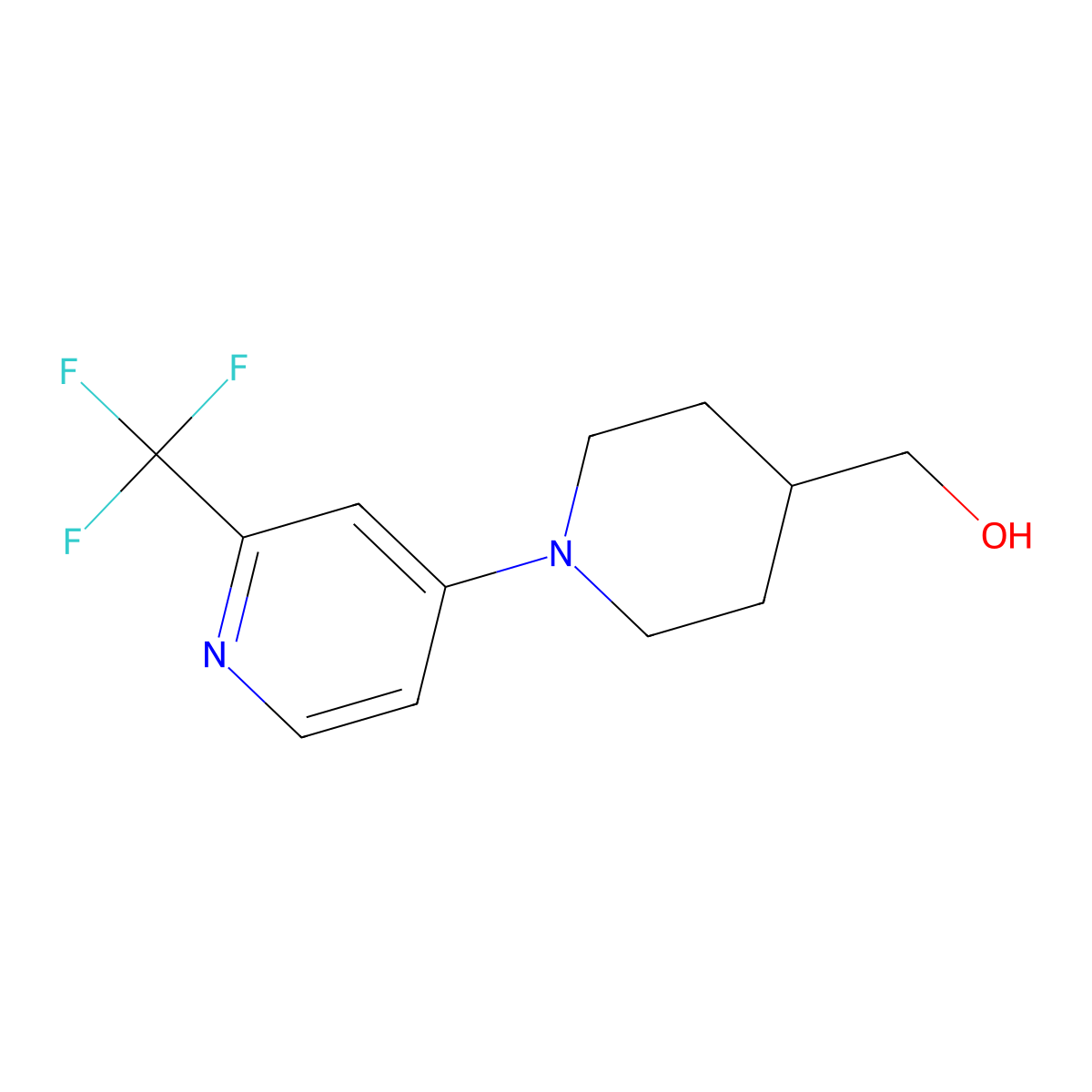 {1-[2-(Trifluoromethyl)pyridin-4-yl]piperidin-4-yl}methanol molecular structure, CAS 1986268-31-8