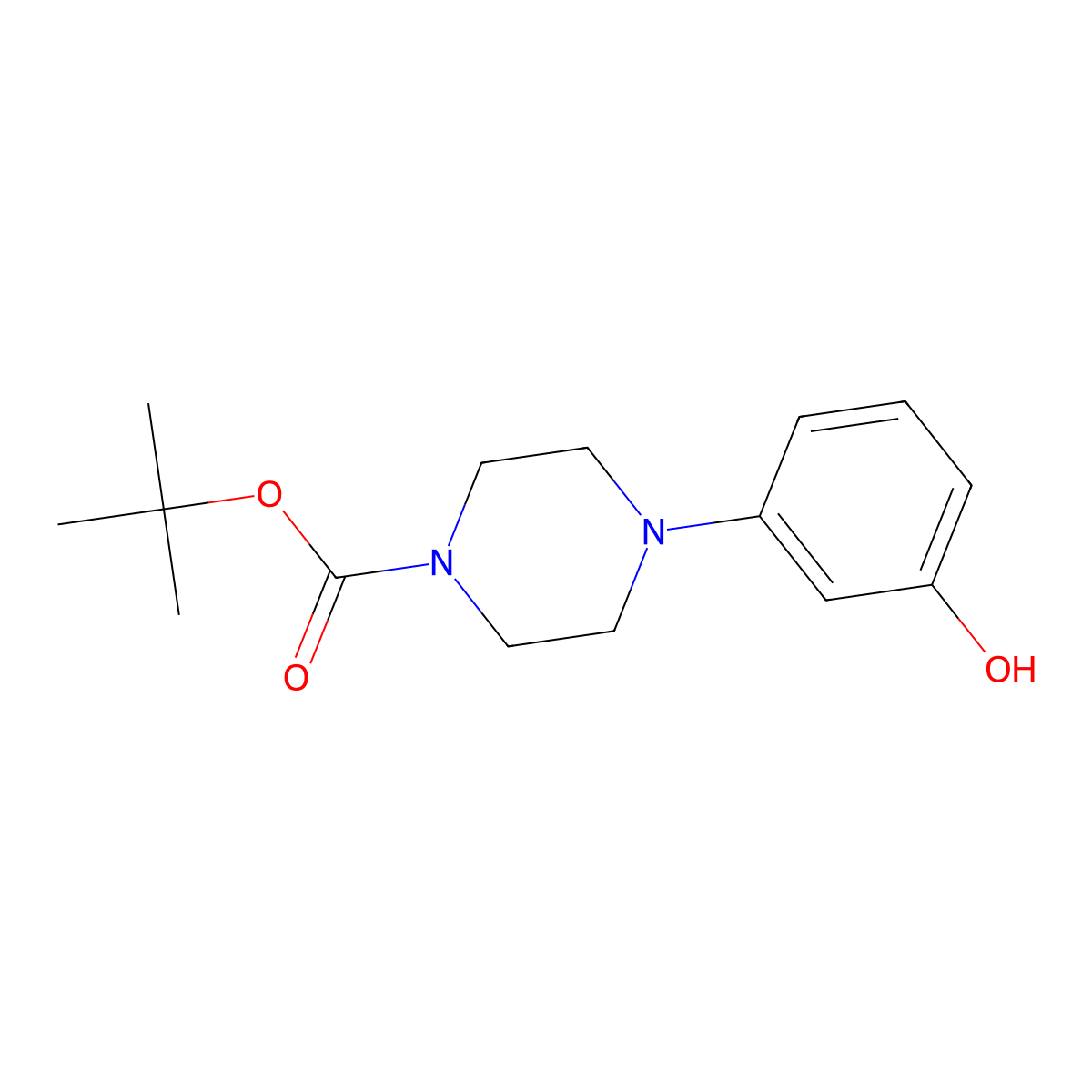 tert-Butyl 4-(3-hydroxyphenyl)piperazine-1-carboxylate molecular structure, CAS 198627-86-0