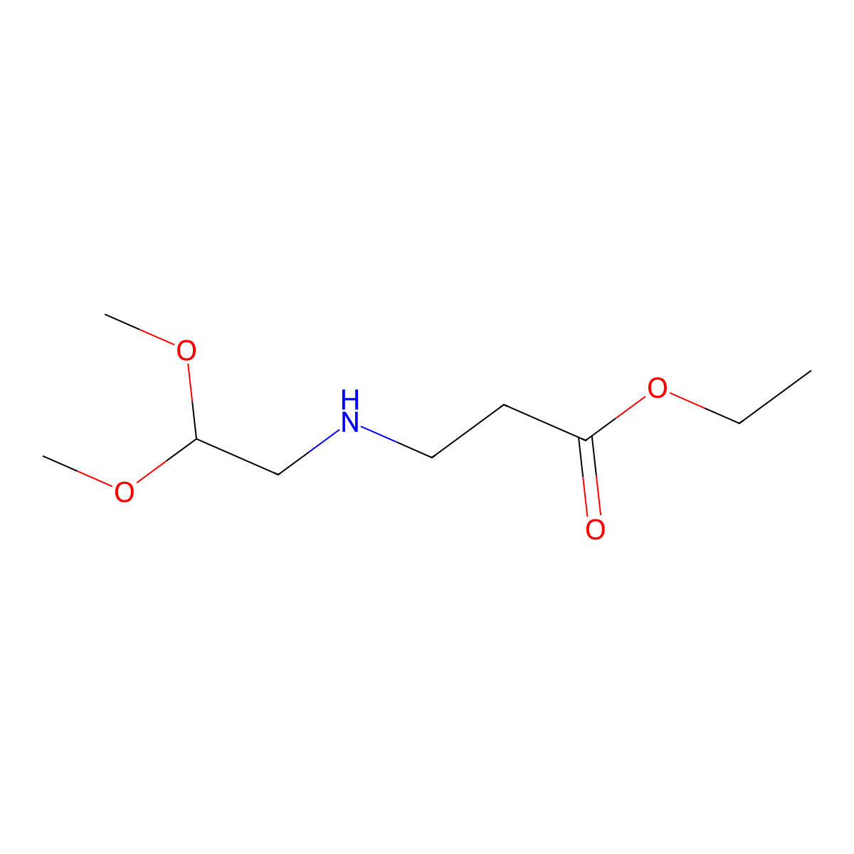 Ethyl 3-[(2,2-dimethoxyethyl)amino]propanoate molecular structure, CAS 198628-01-2