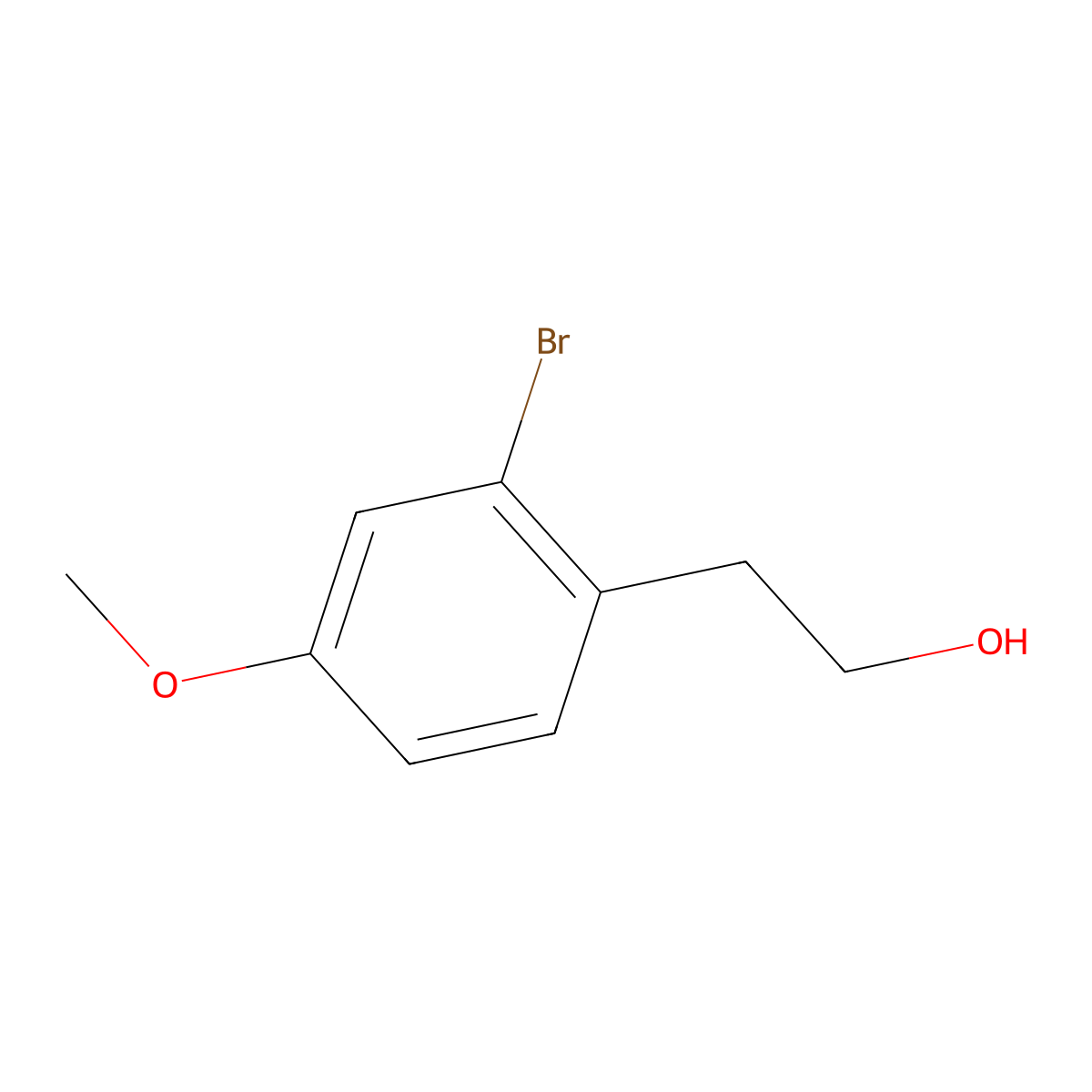 2-(2-Bromo-4-methoxyphenyl)ethan-1-ol molecular structure, CAS 198630-94-3