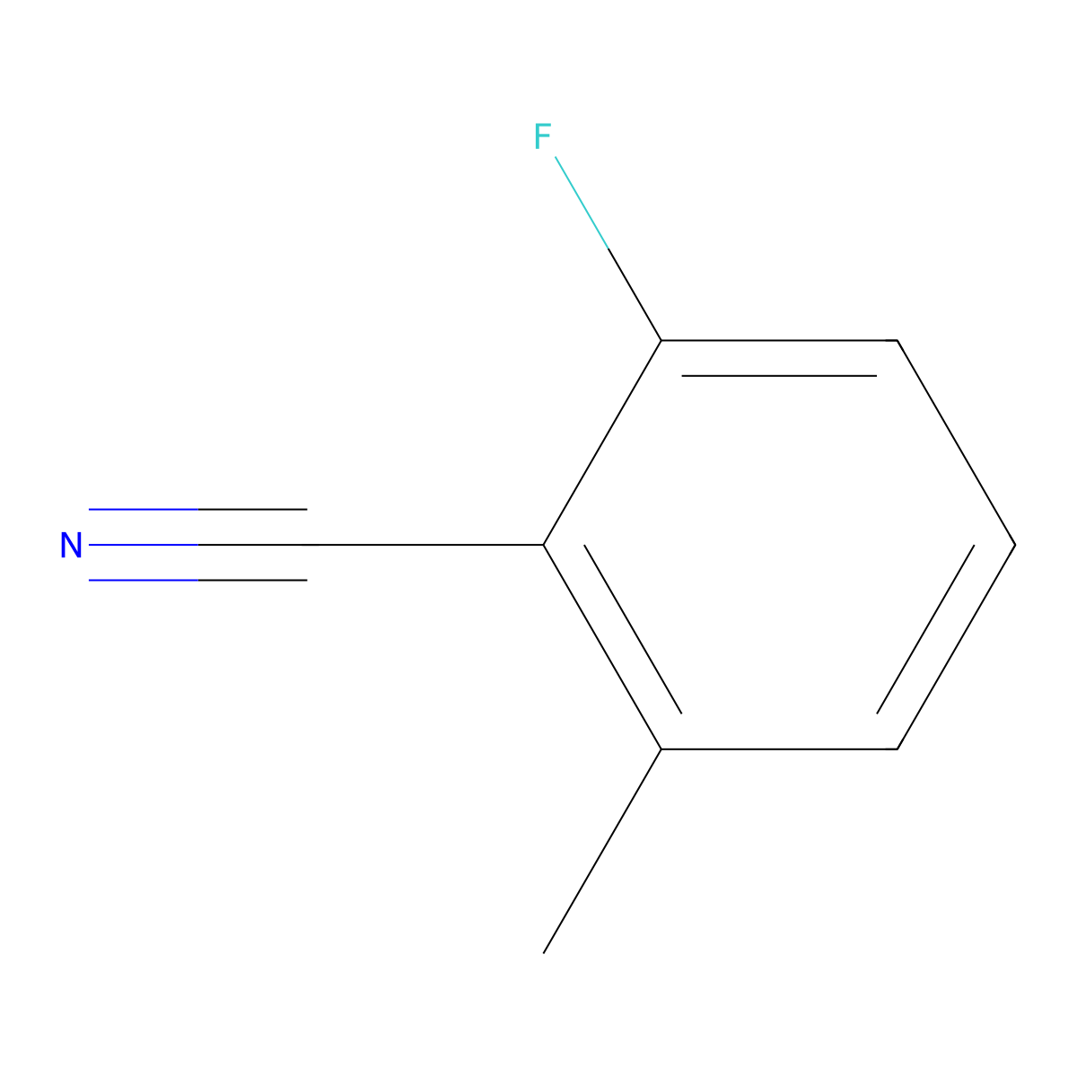 2-Fluoro-6-methylbenzonitrile molecular structure, CAS 198633-76-0