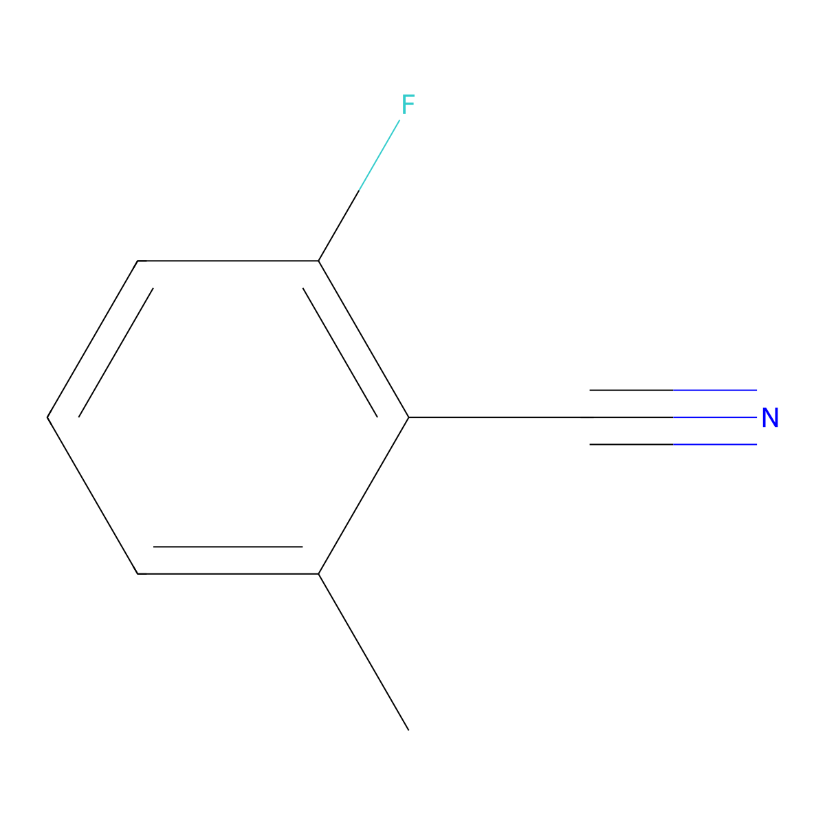 2-Fluoro-6-methylbenzonitrile molecular structure, CAS 198633-76-0