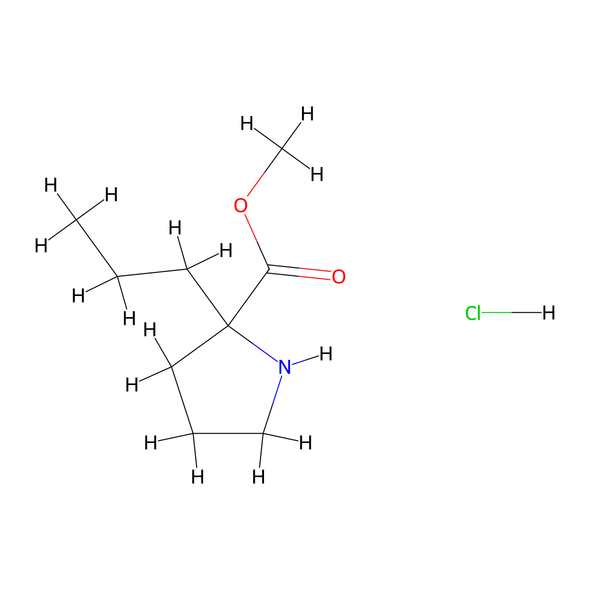 Methyl 2-propylprolinate hydrochloride molecular structure, CAS 1986331-08-1