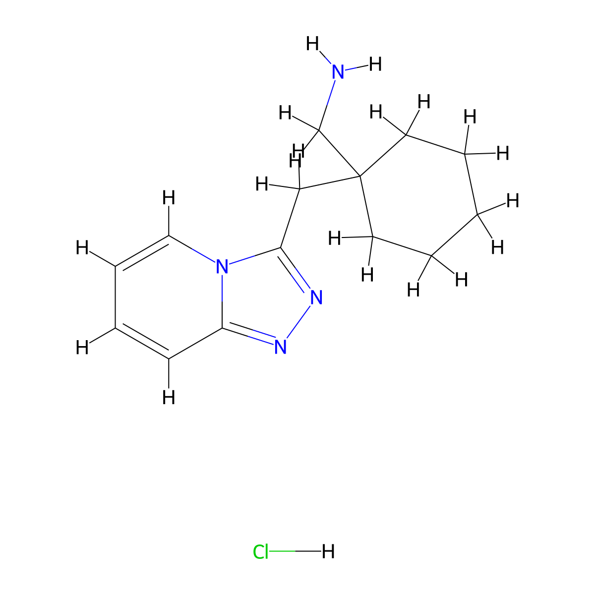 ([1-([1,2,4]Triazolo[4,3-a]pyridin-3-ylmethyl)cyclohexyl]methyl)amine hydrochloride molecular structure, CAS 1986331-21-8
