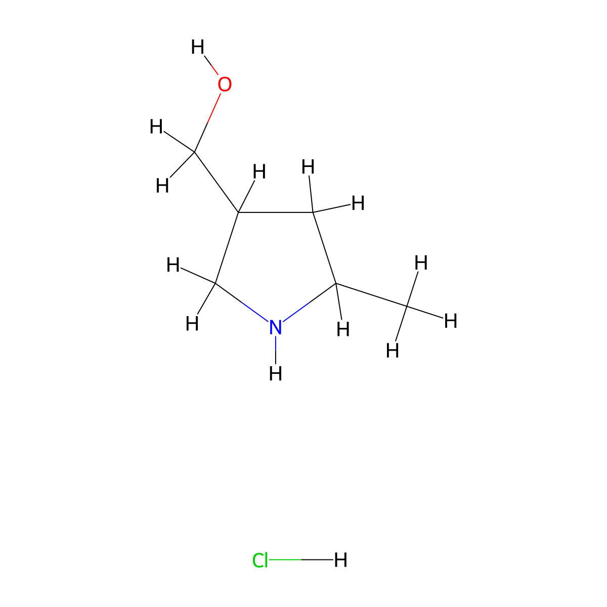 (5-Methylpyrrolidin-3-yl)methanol hydrochloride molecular structure, CAS 1986336-97-3
