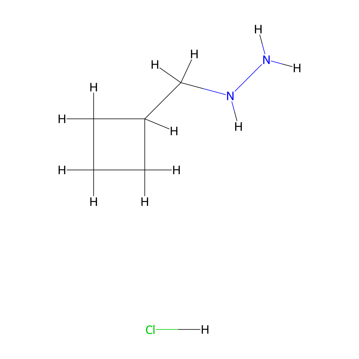 (Cyclobutylmethyl)hydrazine hydrochloride molecular structure, CAS 1986342-29-3