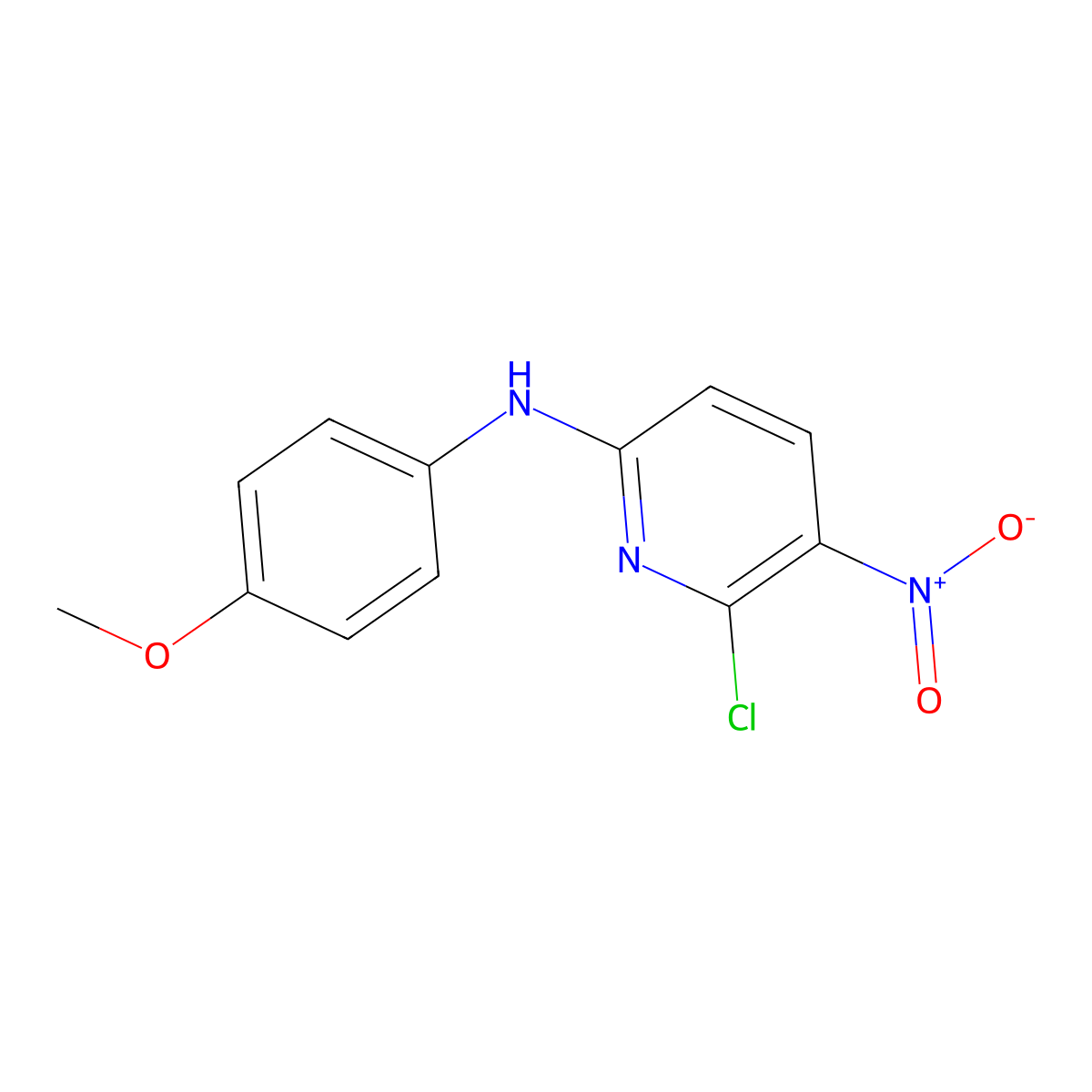 6-chloro-N-(4-methoxyphenyl)-5-nitropyridin-2-amine molecular structure, CAS 1986366-28-2