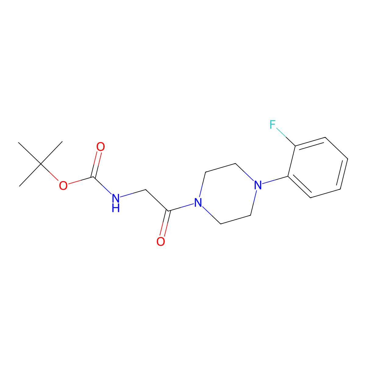 1-Tert-butoxycarbonyl-2-[4-(2-fluorophenyl)piperazin-1-yl]-2-oxoethylamine molecular structure, CAS 1986367-30-9