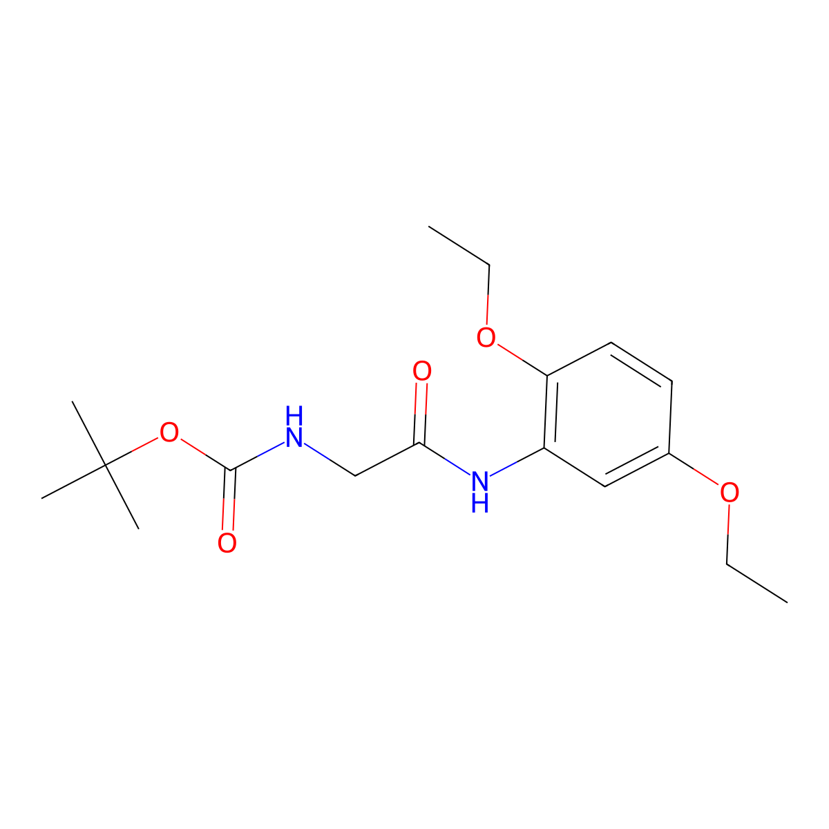 N-(tert-butoxycarbonyl)-N1-(2,5-diethoxyphenyl)glycinamide molecular structure, CAS 1986367-34-3