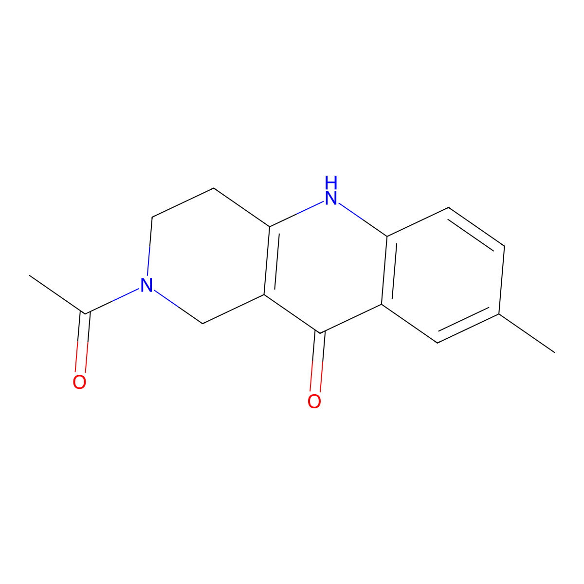2-acetyl-8-methyl-1,3,4,5-tetrahydrobenzo[b]-1,6-naphthyridin-10(2H)-one molecular structure, CAS 1986367-48-9
