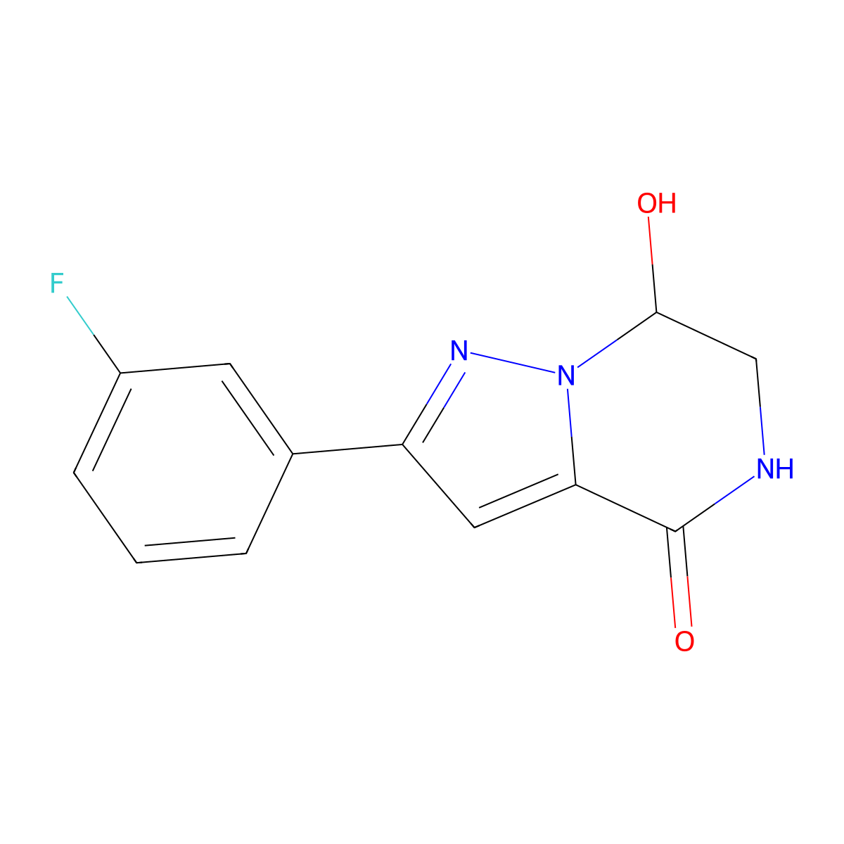 2-(3-fluorophenyl)-7-hydroxy-6,7-dihydropyrazolo[1,5-a]pyrazin-4(5H)-one molecular structure, CAS 1986367-51-4