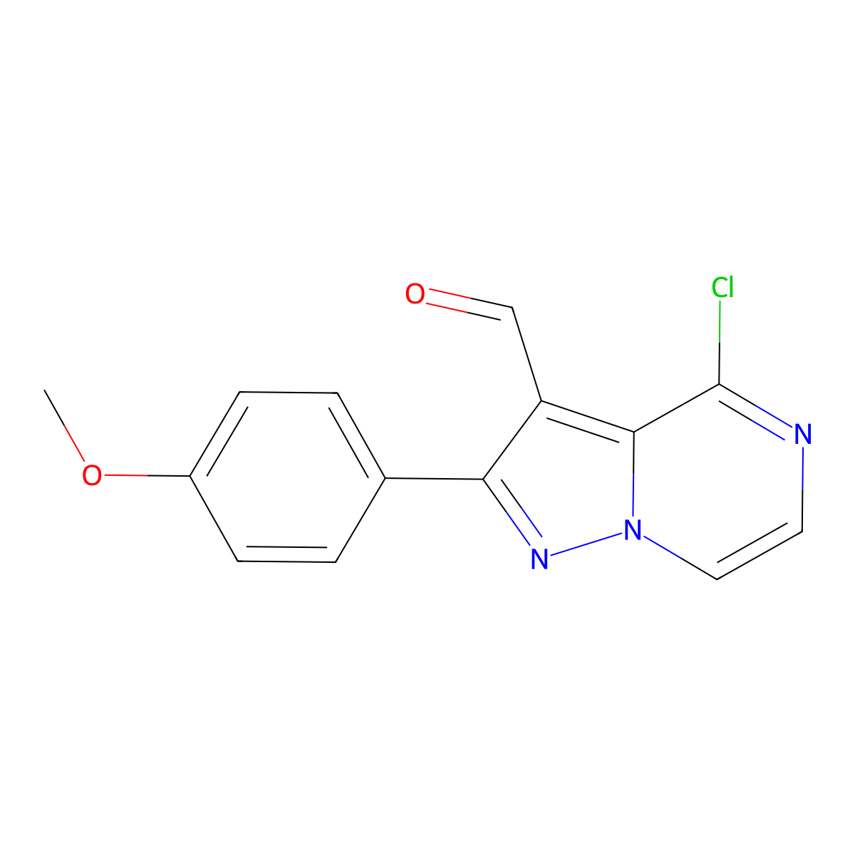 4-Chloro-2-(4-methoxyphenyl)pyrazolo[1,5-a]pyrazine-3-carbaldehyde molecular structure, CAS 1986367-58-1
