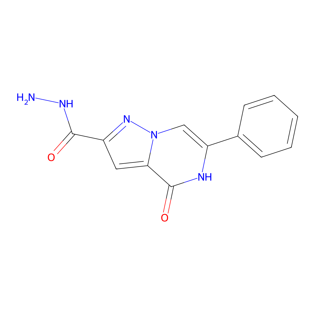 4-Oxo-6-phenyl-4,5-dihydropyrazolo[1,5-a]pyrazine-2-carbohydrazide molecular structure, CAS 1986367-72-9