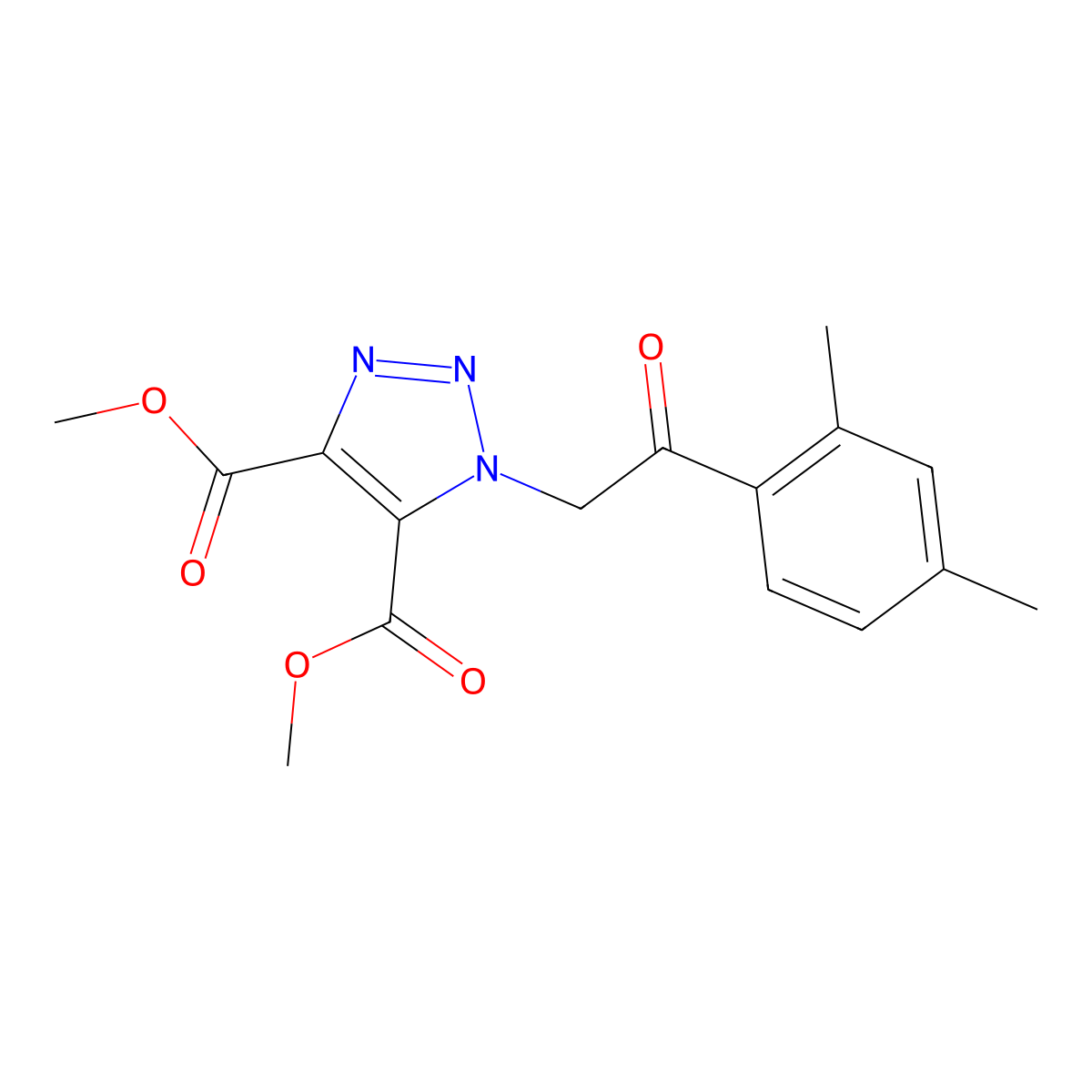 dimethyl 1-[2-(2,4-dimethylphenyl)-2-oxoethyl]-1H-1,2,3-triazole-4,5-dicarboxylate molecular structure, CAS 1986367-83-2