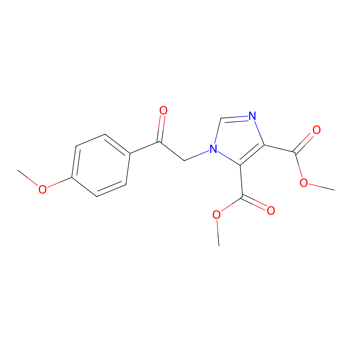 dimethyl 1-[2-(4-methoxyphenyl)-2-oxoethyl]-1H-imidazole-4,5-dicarboxylate molecular structure, CAS 1986367-93-4