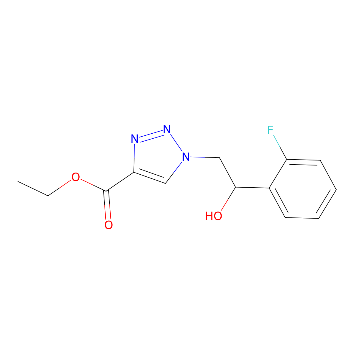ethyl 1-[2-(2-fluorophenyl)-2-hydroxyethyl]-1H-1,2,3-triazole-4-carboxylate molecular structure, CAS 1986367-98-9