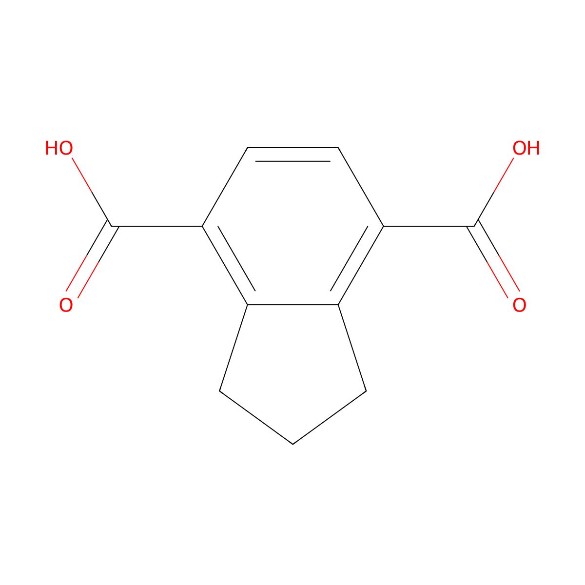 2,3-Dihydro-1H-indene-4,7-dicarboxylic acid molecular structure, CAS 198639-20-2