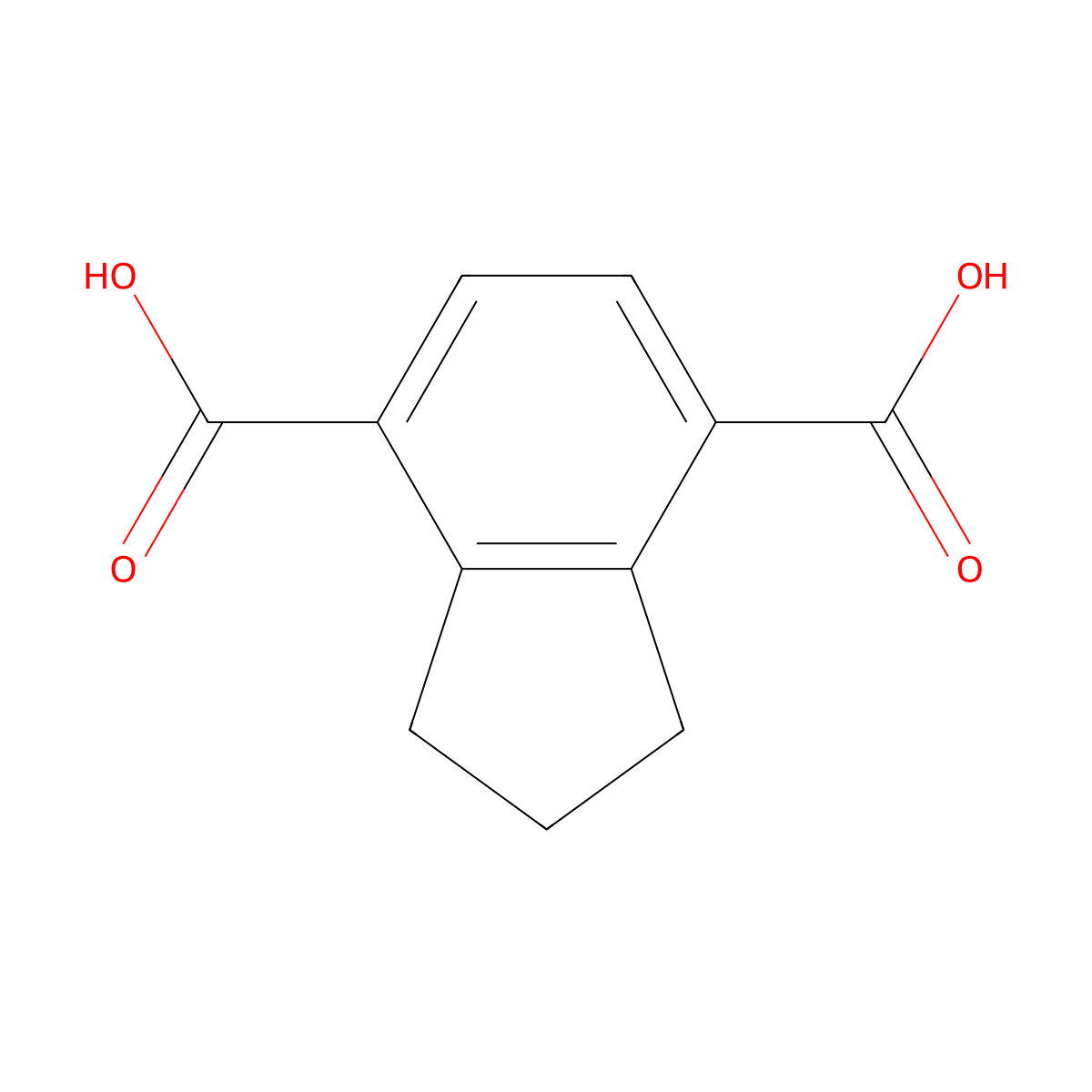 2,3-Dihydro-1H-indene-4,7-dicarboxylic acid molecular structure, CAS 198639-20-2