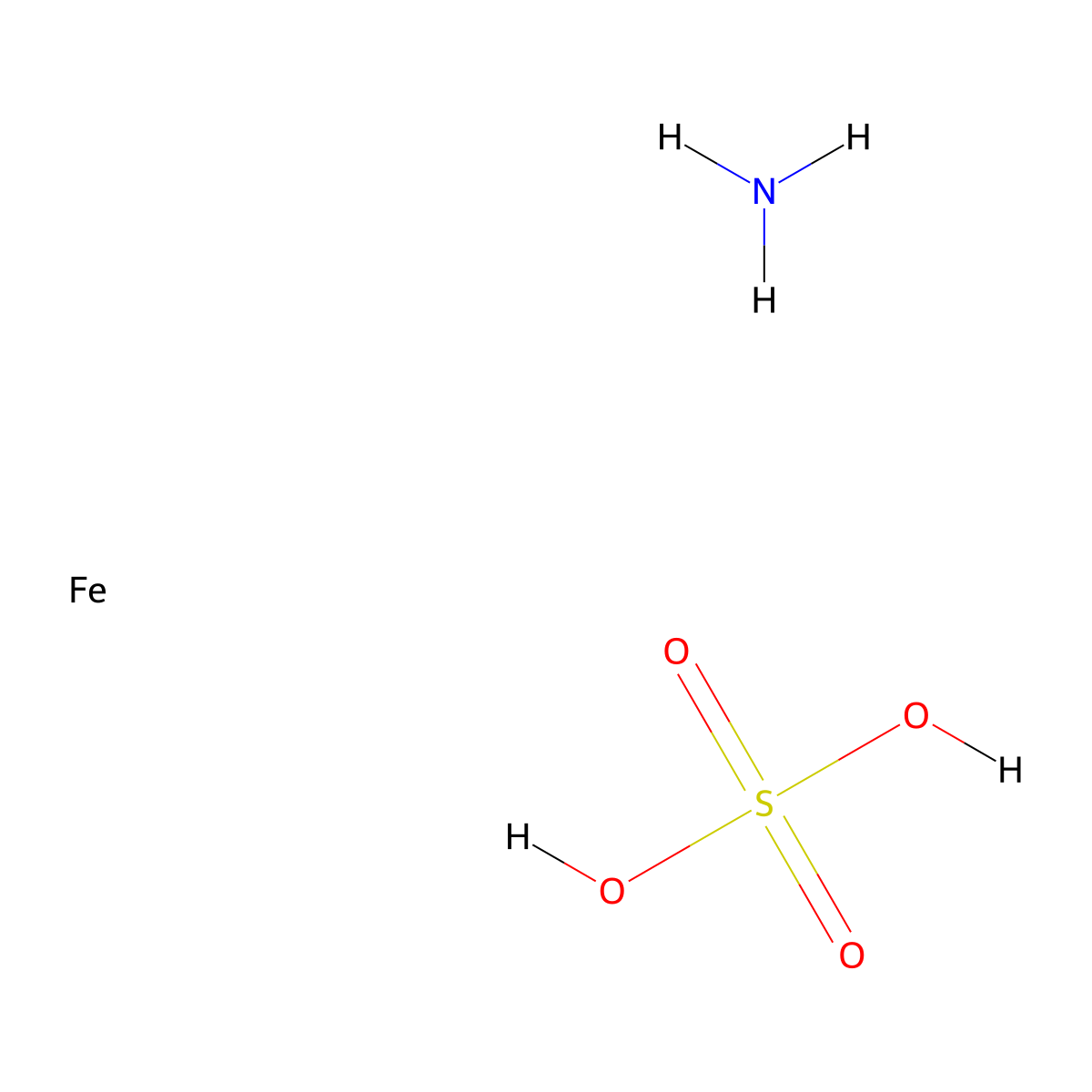 Ammonium ferrous sulfate molecular structure, CAS 19864-63-2