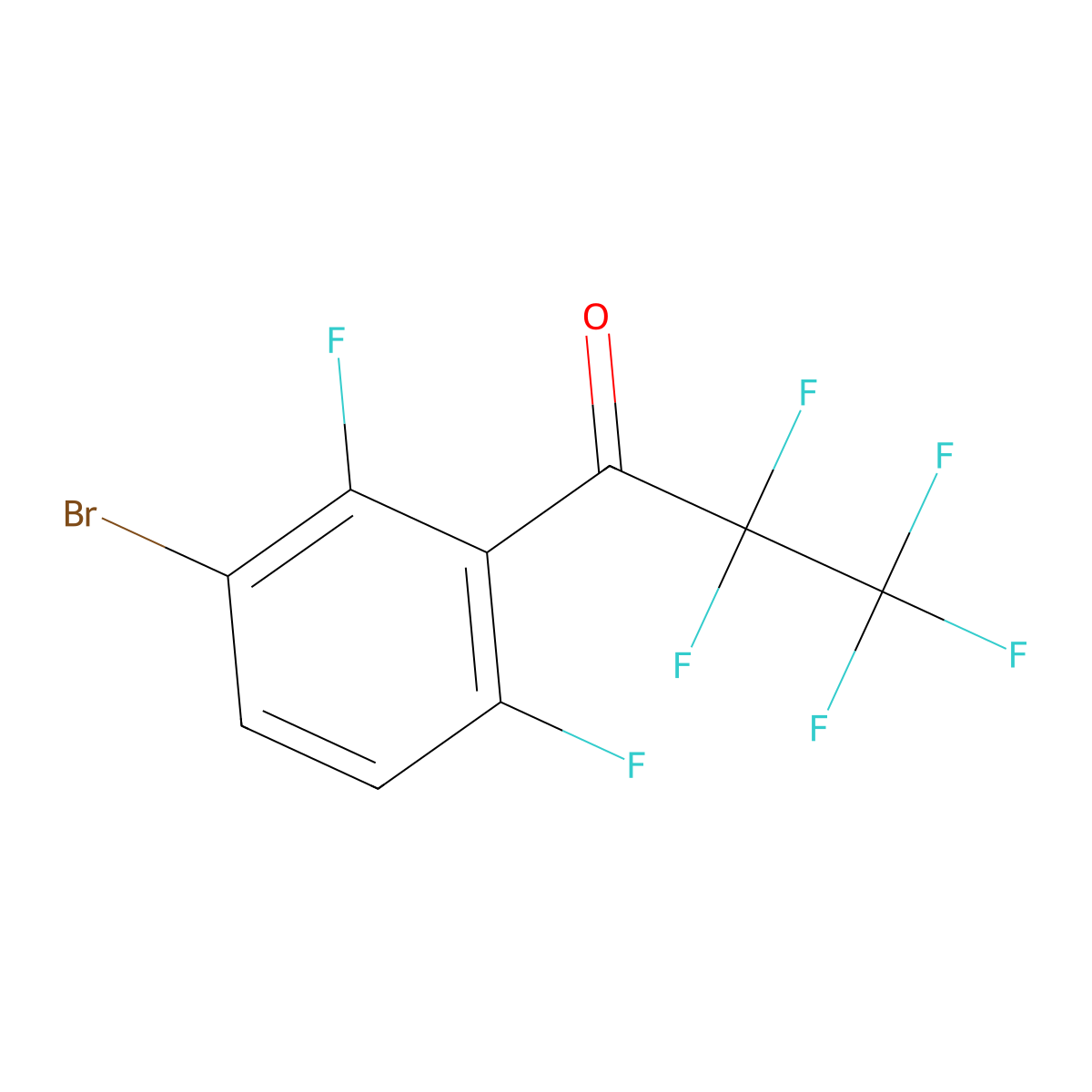 1-(3-Bromo-2,6-difluorophenyl)-2,2,3,3,3-pentafluoropropan-1-one molecular structure, CAS 1986411-48-6