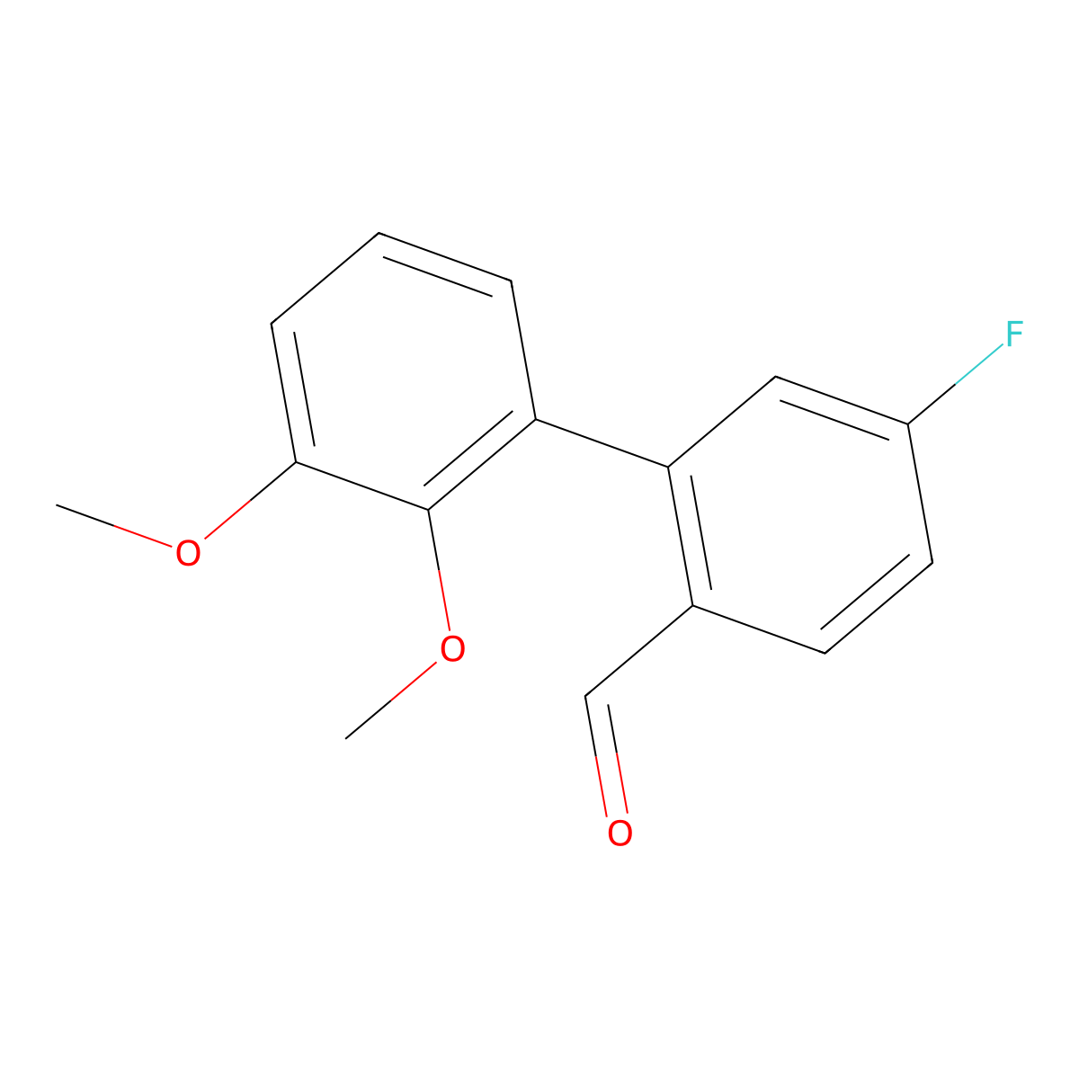 5-Fluoro-2',3'-dimethoxy[1,1'-biphenyl]-2-carboxaldehyde molecular structure, CAS 1986425-93-7