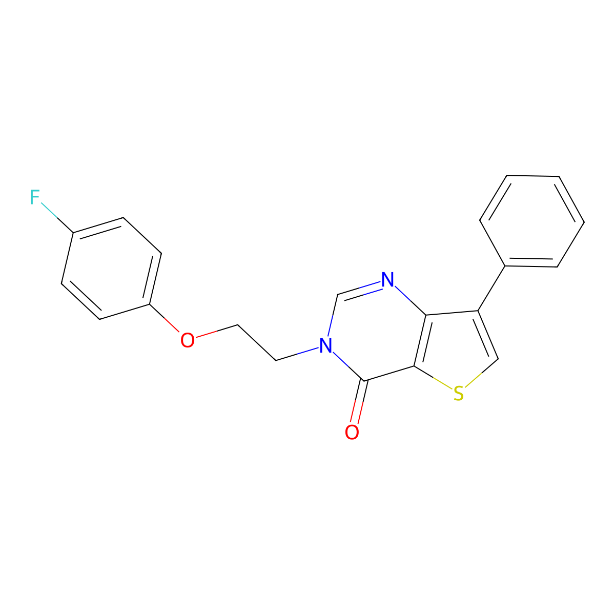 3-[2-(4-fluorophenoxy)ethyl]-7-phenylthieno[3,2-d]pyrimidin-4(3H)-one molecular structure, CAS 1986427-73-9