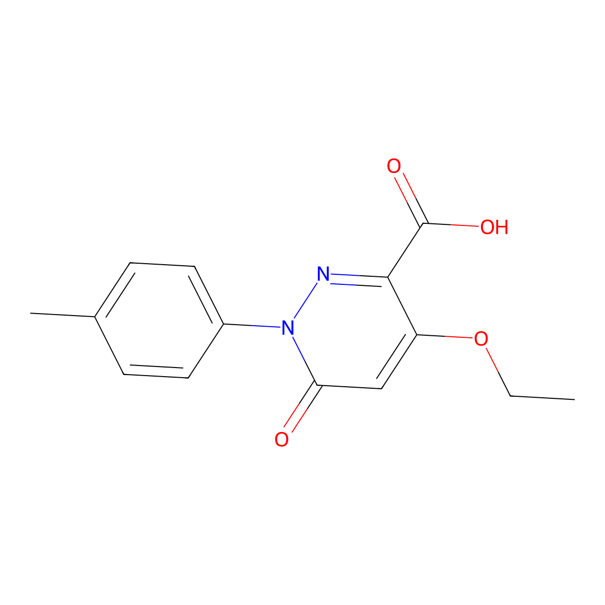 4-Ethoxy-1-(4-methylphenyl)-6-oxo-1,6-dihydropyridazine-3-carboxylic acid molecular structure, CAS 1986427-85-3