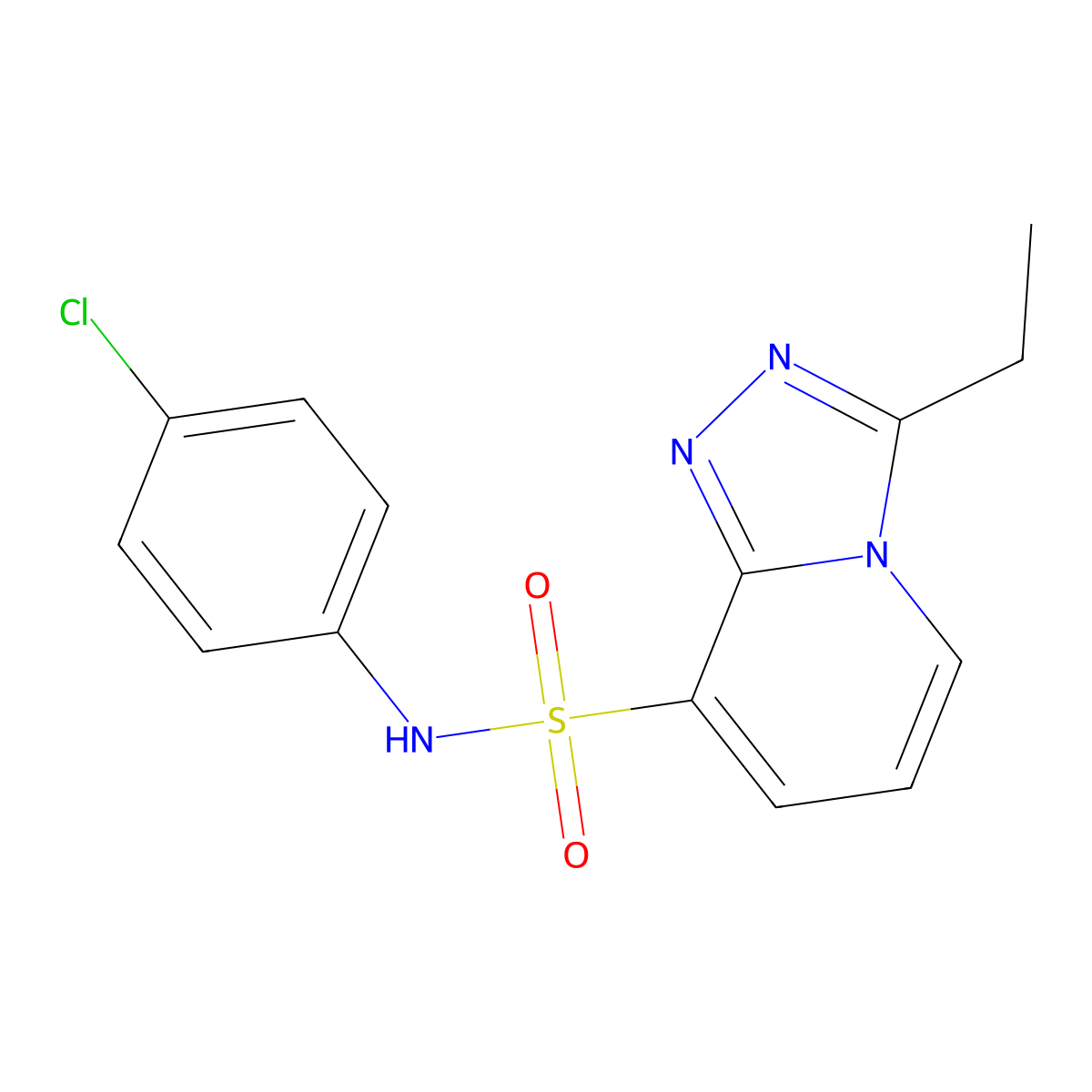 N-(4-chlorophenyl)-3-ethyl[1,2,4]triazolo[4,3-a]pyridine-8-sulfonamide molecular structure, CAS 1986427-95-5