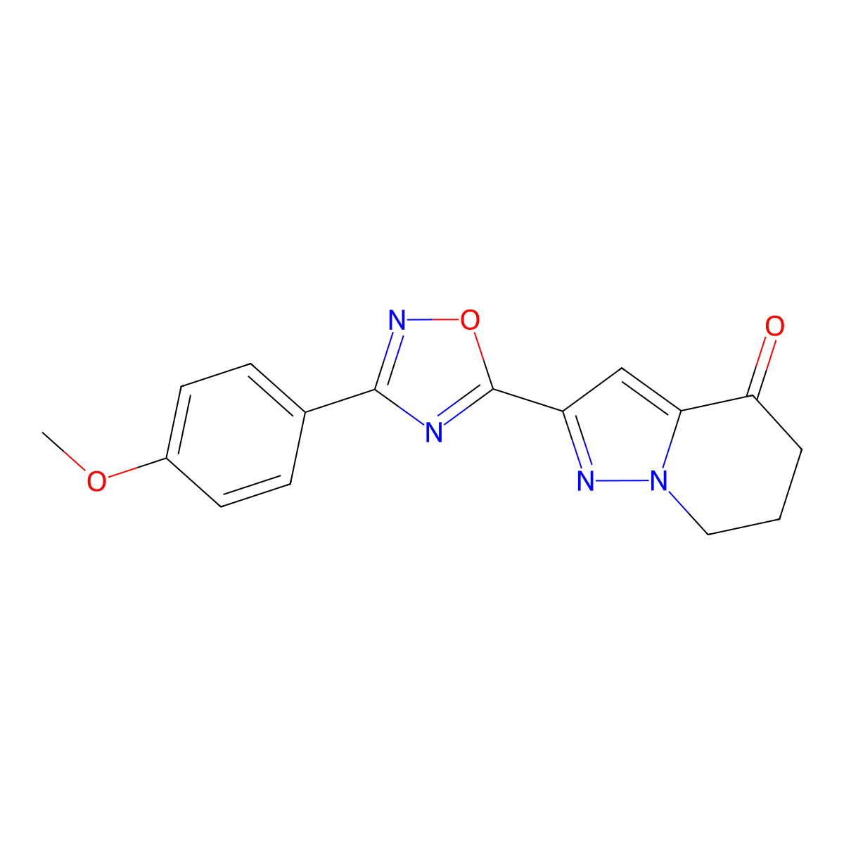 2-[3-(4-methoxyphenyl)-1,2,4-oxadiazol-5-yl]-6,7-dihydropyrazolo[1,5-a]pyridin-4(5H)-one molecular structure, CAS 1986428-02-7