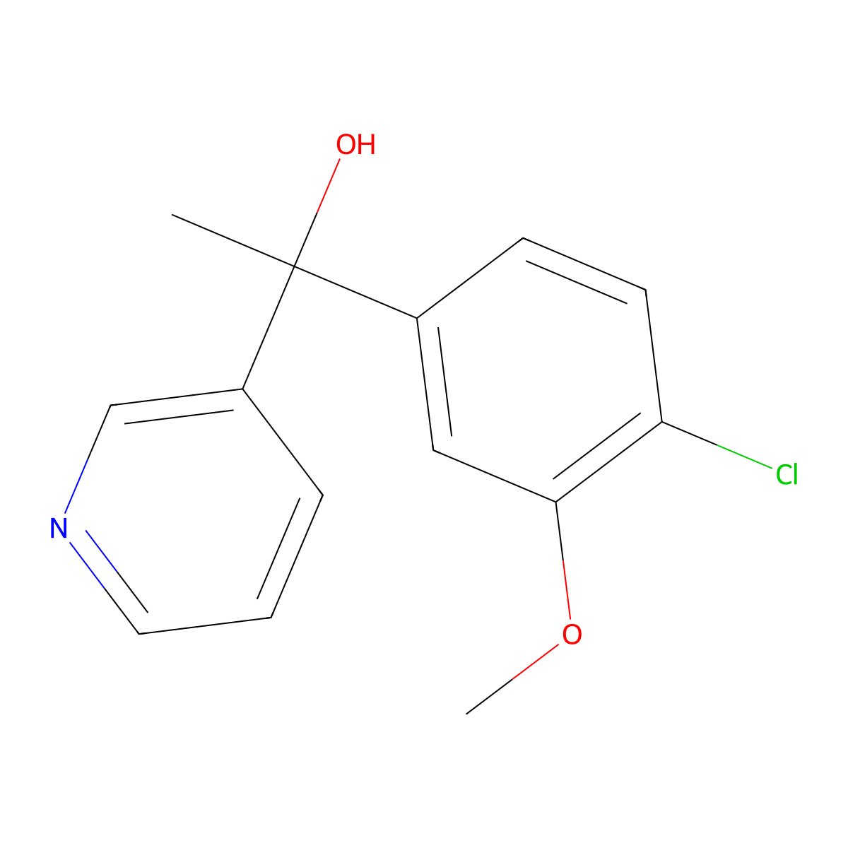 alpha-(4-Chloro-3-methoxyphenyl)-alpha-methyl-3-pyridinemethanol molecular structure, CAS 1986441-24-0