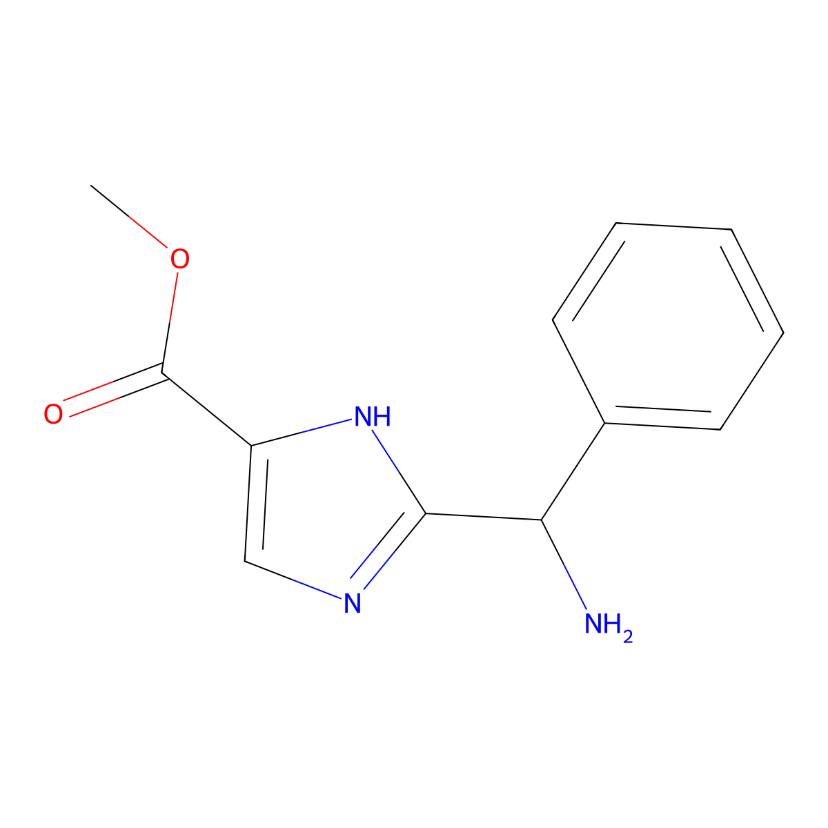 methyl 2-[amino(phenyl)methyl]-1H-imidazole-5-carboxylate molecular structure, CAS 1986459-07-7