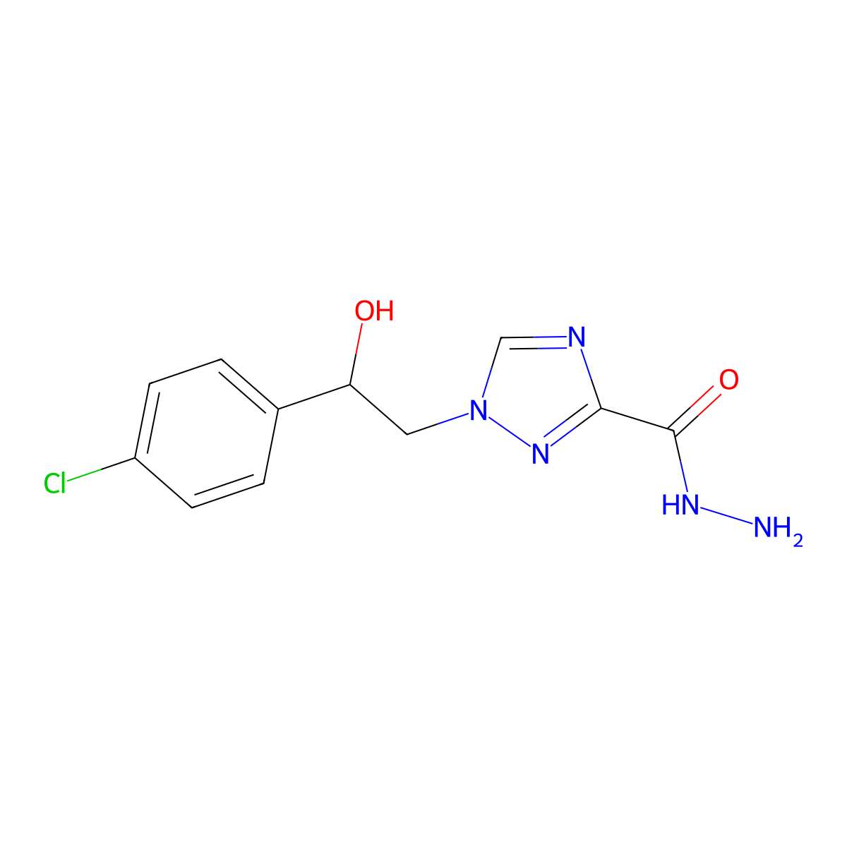 1-[2-(4-chlorophenyl)-2-hydroxyethyl]-1H-1,2,4-triazole-3-carbohydrazide molecular structure, CAS 1986486-63-8