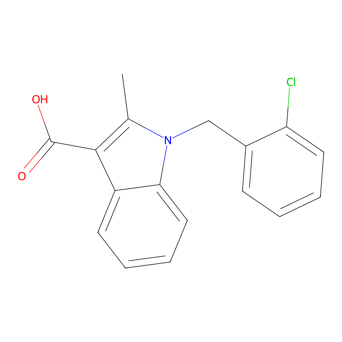 1-(2-chlorobenzyl)-2-methyl-1H-indole-3-carboxylic acid molecular structure, CAS 1986487-12-0