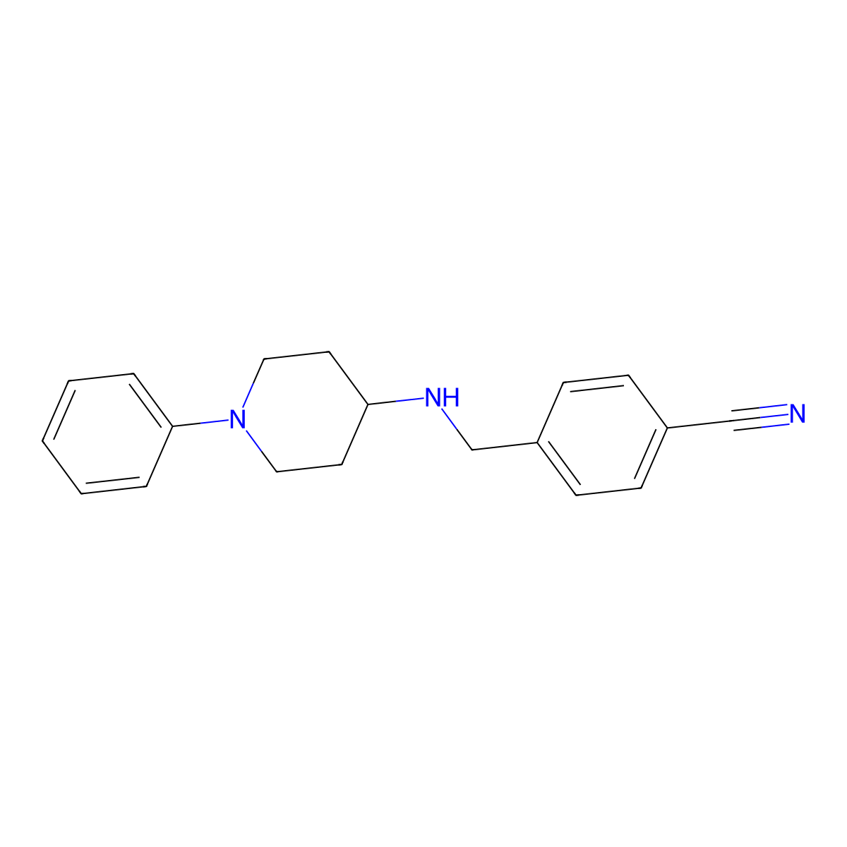 4-Cyanobenzyl(1-phenylpiperidin-4-yl)amine molecular structure, CAS 198649-64-8
