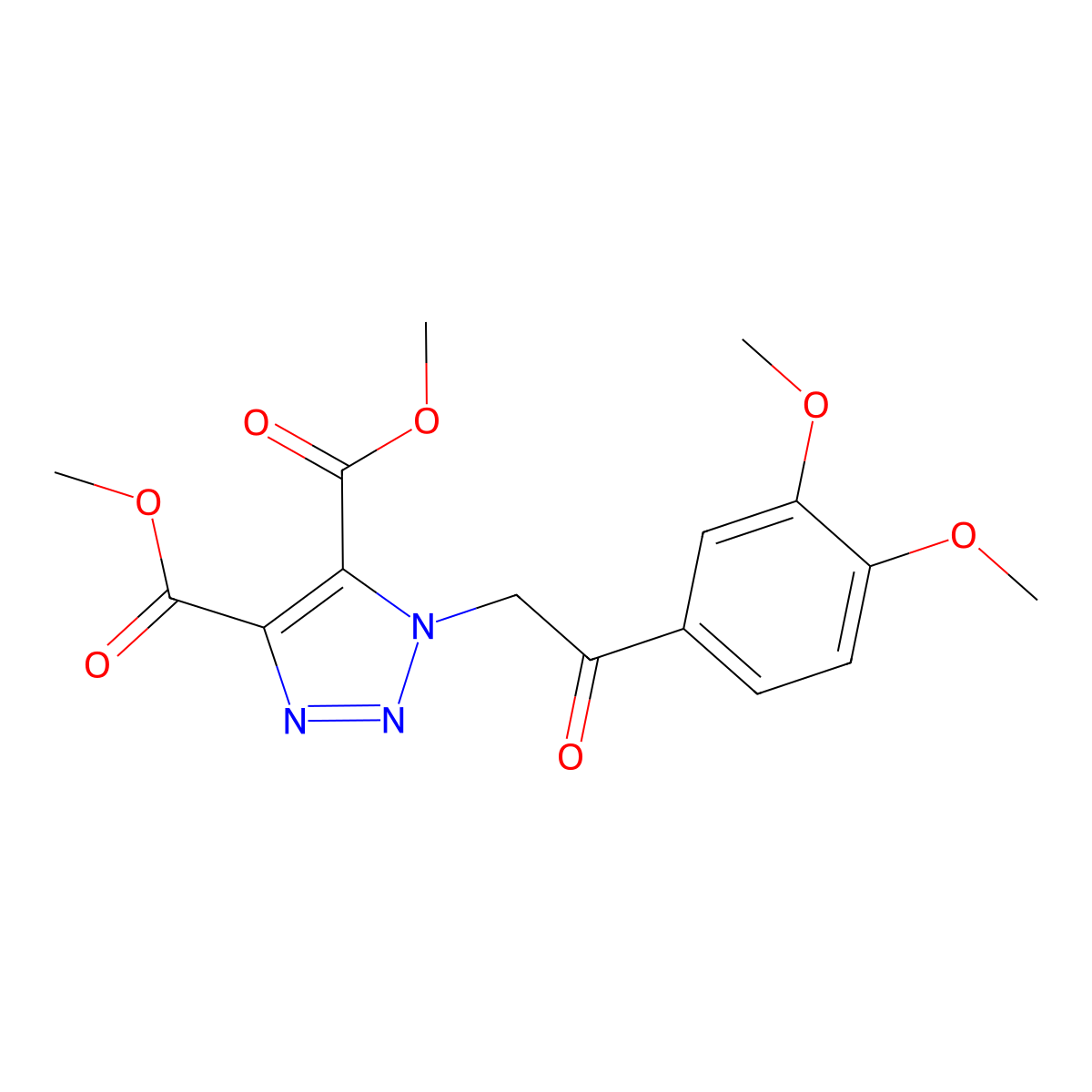 dimethyl 1-[2-(3,4-dimethoxyphenyl)-2-oxoethyl]-1H-1,2,3-triazole-4,5-dicarboxylate molecular structure, CAS 1986518-86-8