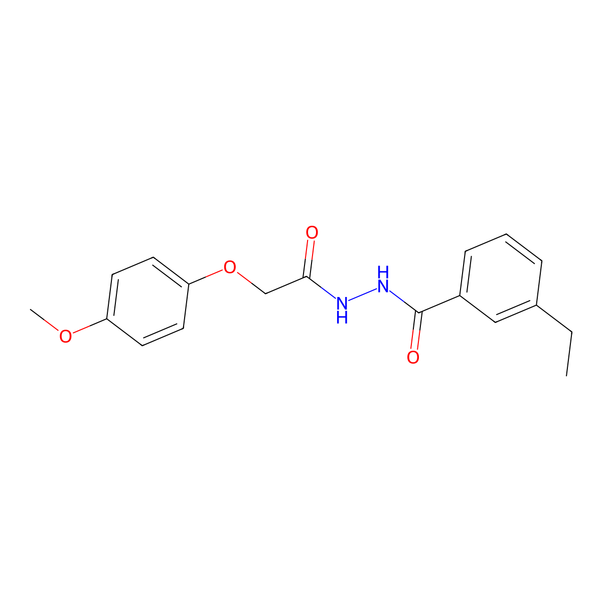 3-ethyl-N'-[(4-methoxyphenoxy)acetyl]benzohydrazide molecular structure, CAS 1986519-00-9