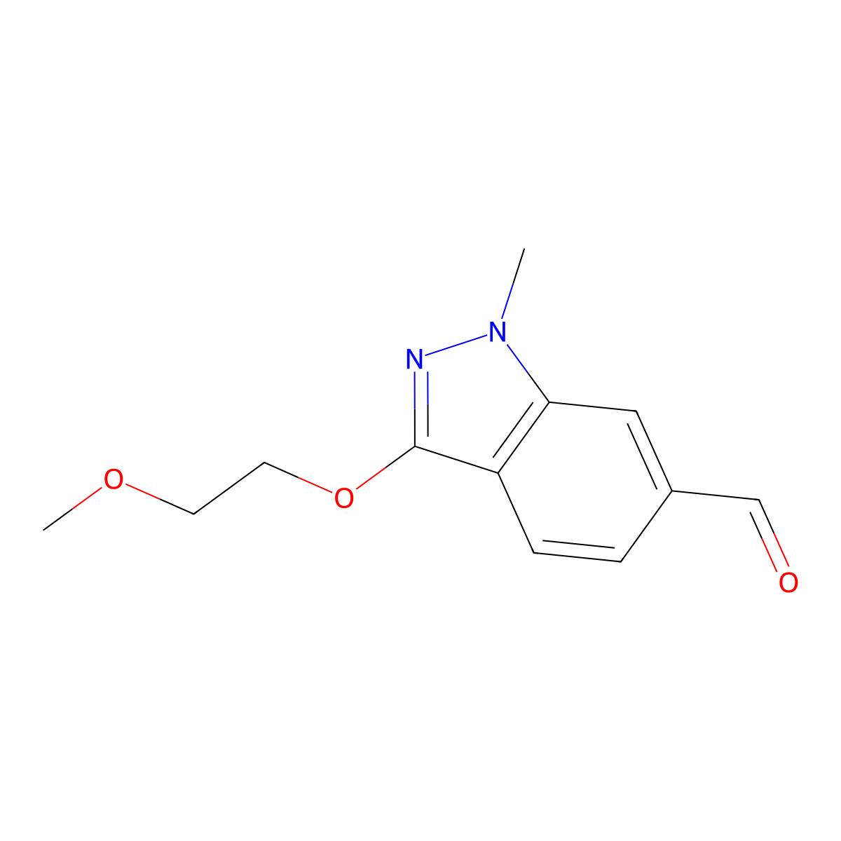 3-(2-methoxyethoxy)-1-methyl-1H-indazole-6-carbaldehyde molecular structure, CAS 1986542-41-9