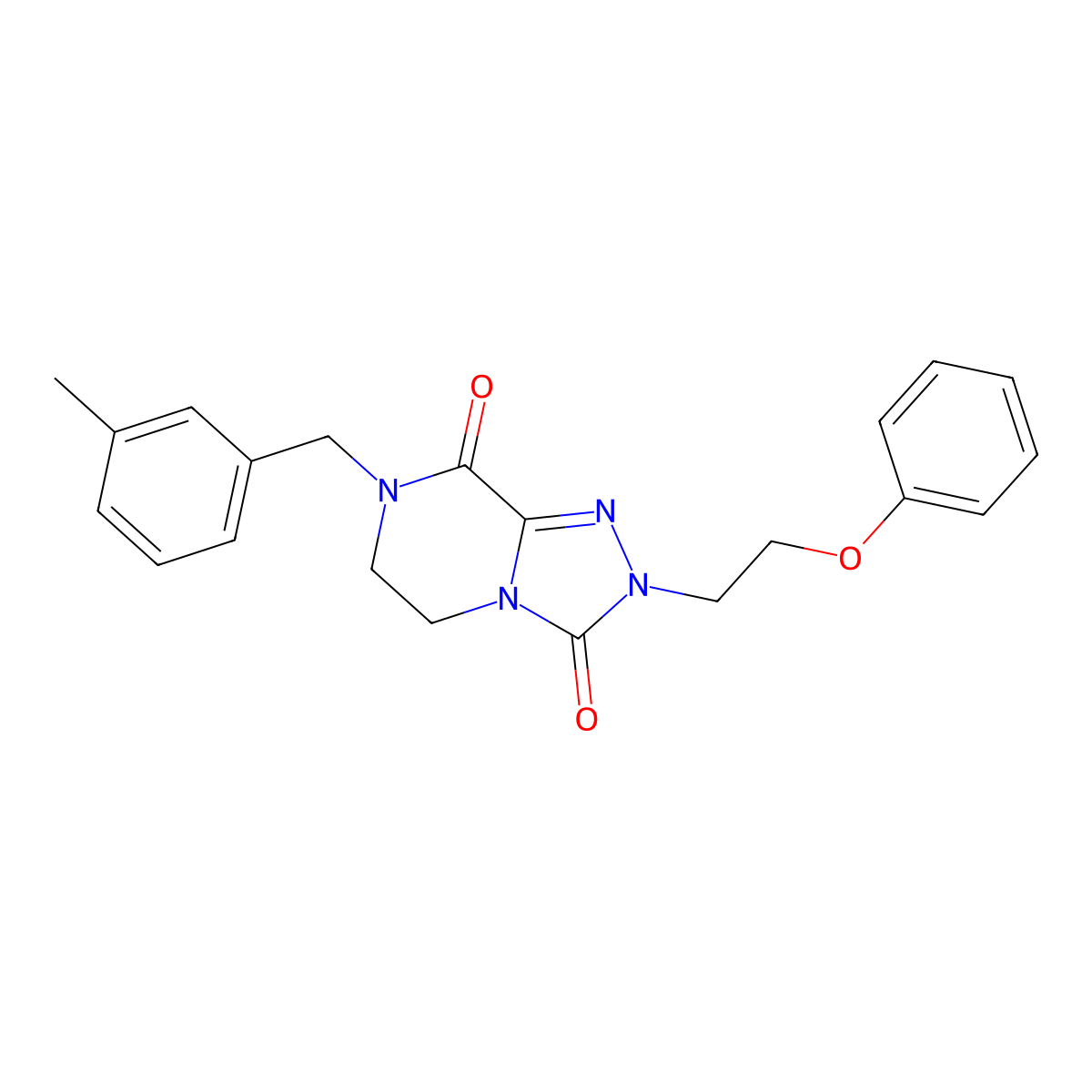 7-(3-methylbenzyl)-2-(2-phenoxyethyl)-6,7-dihydro[1,2,4]triazolo[4,3-a]pyrazine-3,8(2H,5H)-dione molecular structure, CAS 1986545-70-3