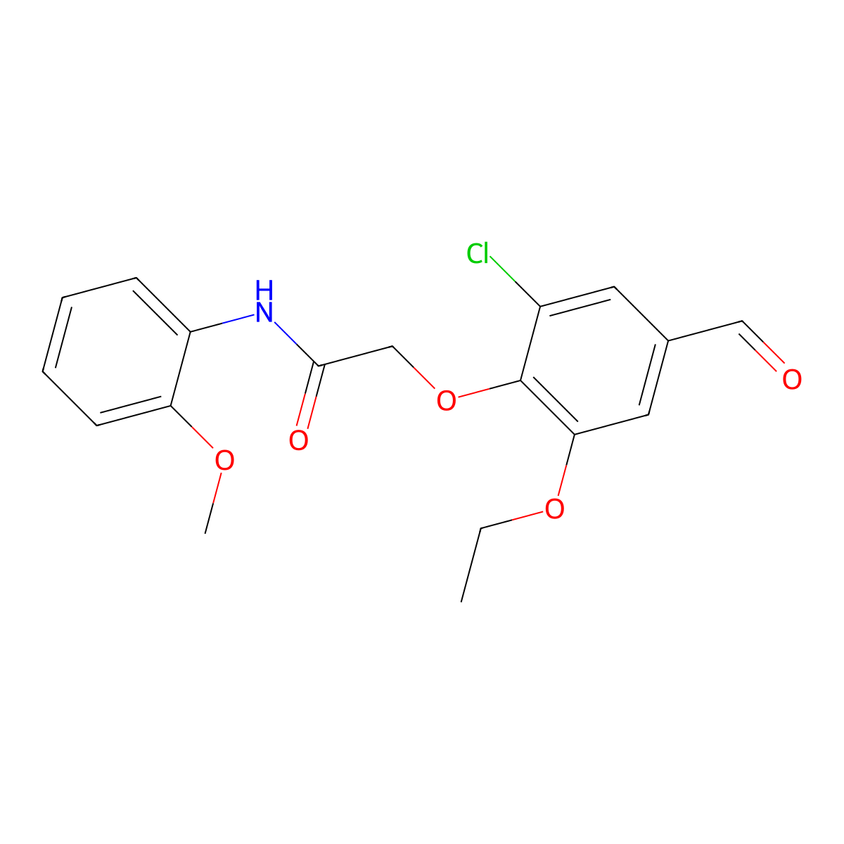 2-(2-chloro-6-ethoxy-4-formylphenoxy)-N-(2-methoxyphenyl)acetamide molecular structure, CAS 1986548-61-1