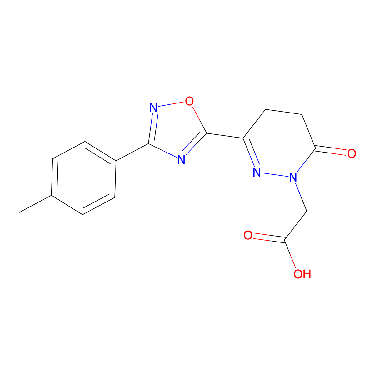 [3-[3-(4-methylphenyl)-1,2,4-oxadiazol-5-yl]-6-oxo-5,6-dihydropyridazin-1(4H)-yl]acetic acid molecular structure, CAS 1986549-87-4
