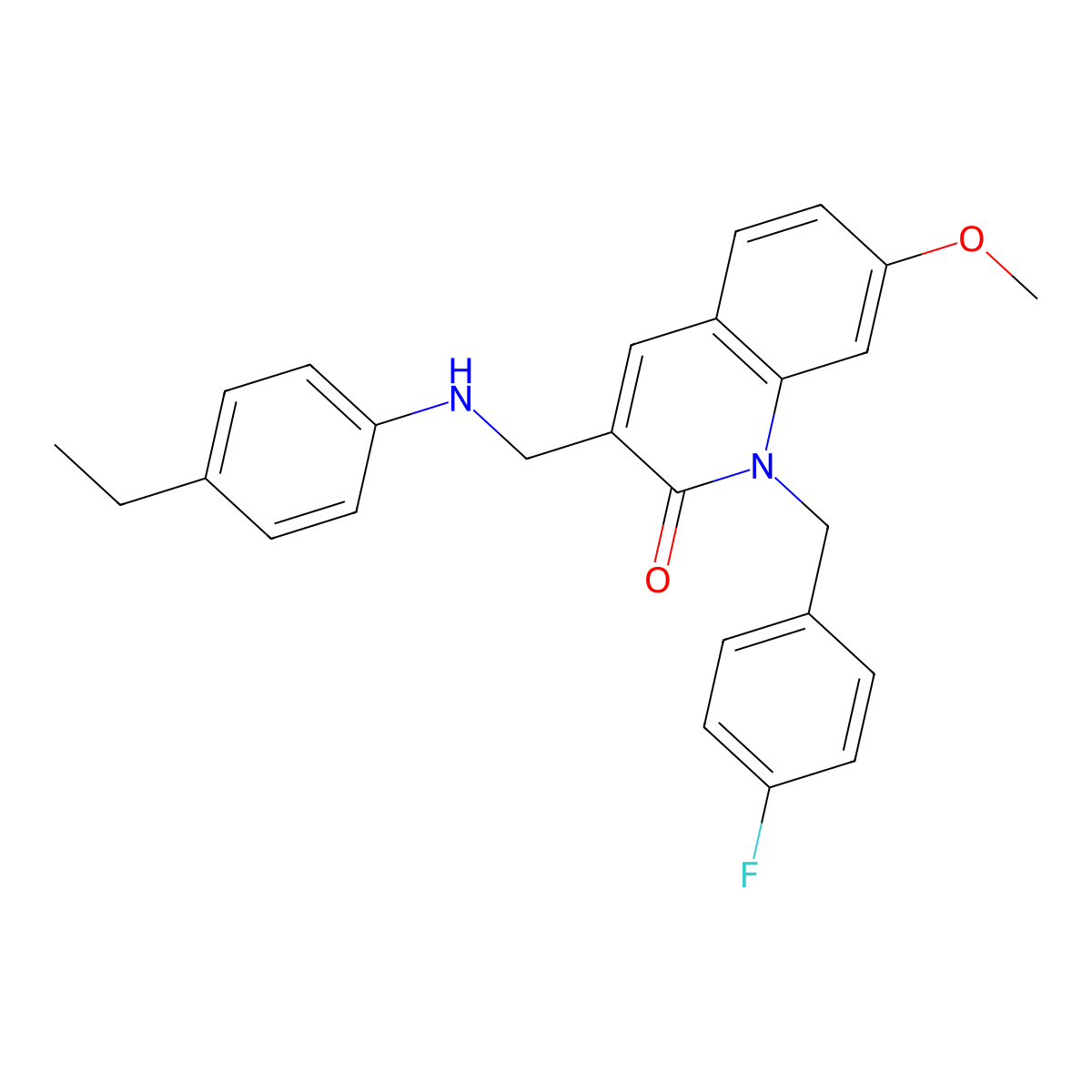 3-{[(4-ethylphenyl)amino]methyl}-1-(4-fluorobenzyl)-7-methoxyquinolin-2(1H)-one molecular structure, CAS 1986549-97-6