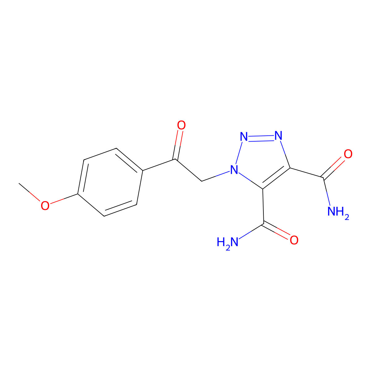 1-[2-(4-methoxyphenyl)-2-oxoethyl]-1H-1,2,3-triazole-4,5-dicarboxamide molecular structure, CAS 1986550-41-7