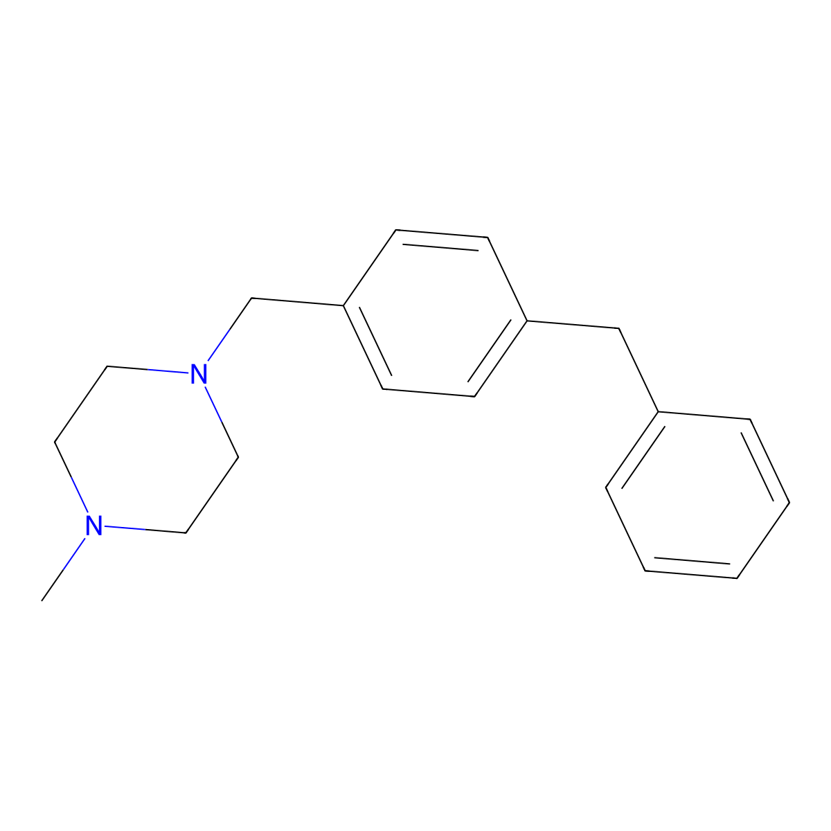 1-[(4-Benzylphenyl)methyl]-4-methyl-piperazine molecular structure, CAS 1986575-85-2