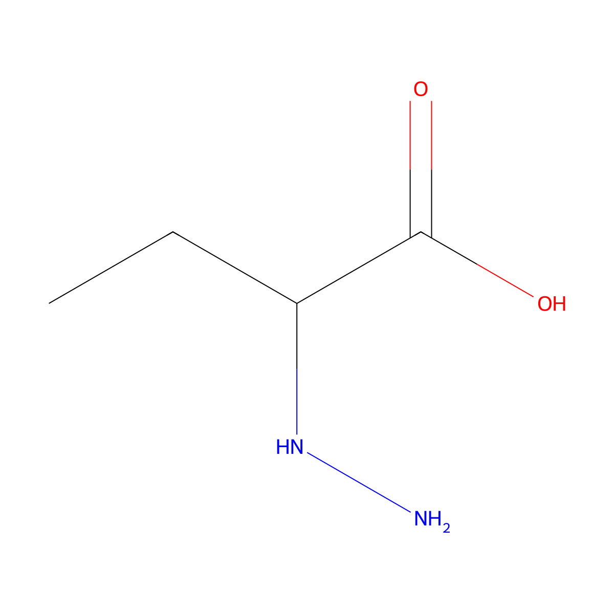 2-Hydrazinylbutanoic acid molecular structure, CAS 19866-33-2