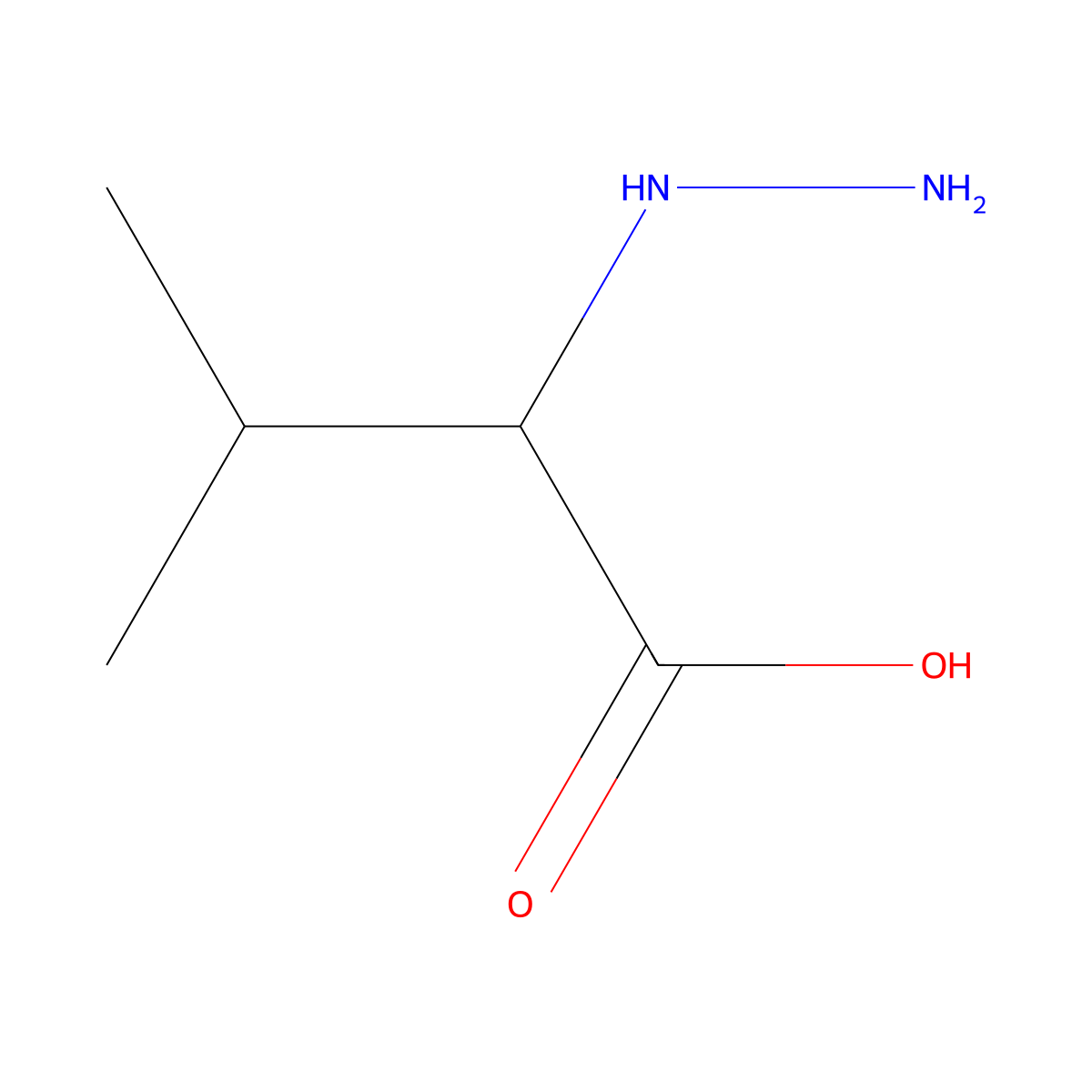 Butyric acid, 2-hydrazino-3-methyl-, DL- molecular structure, CAS 19866-38-7